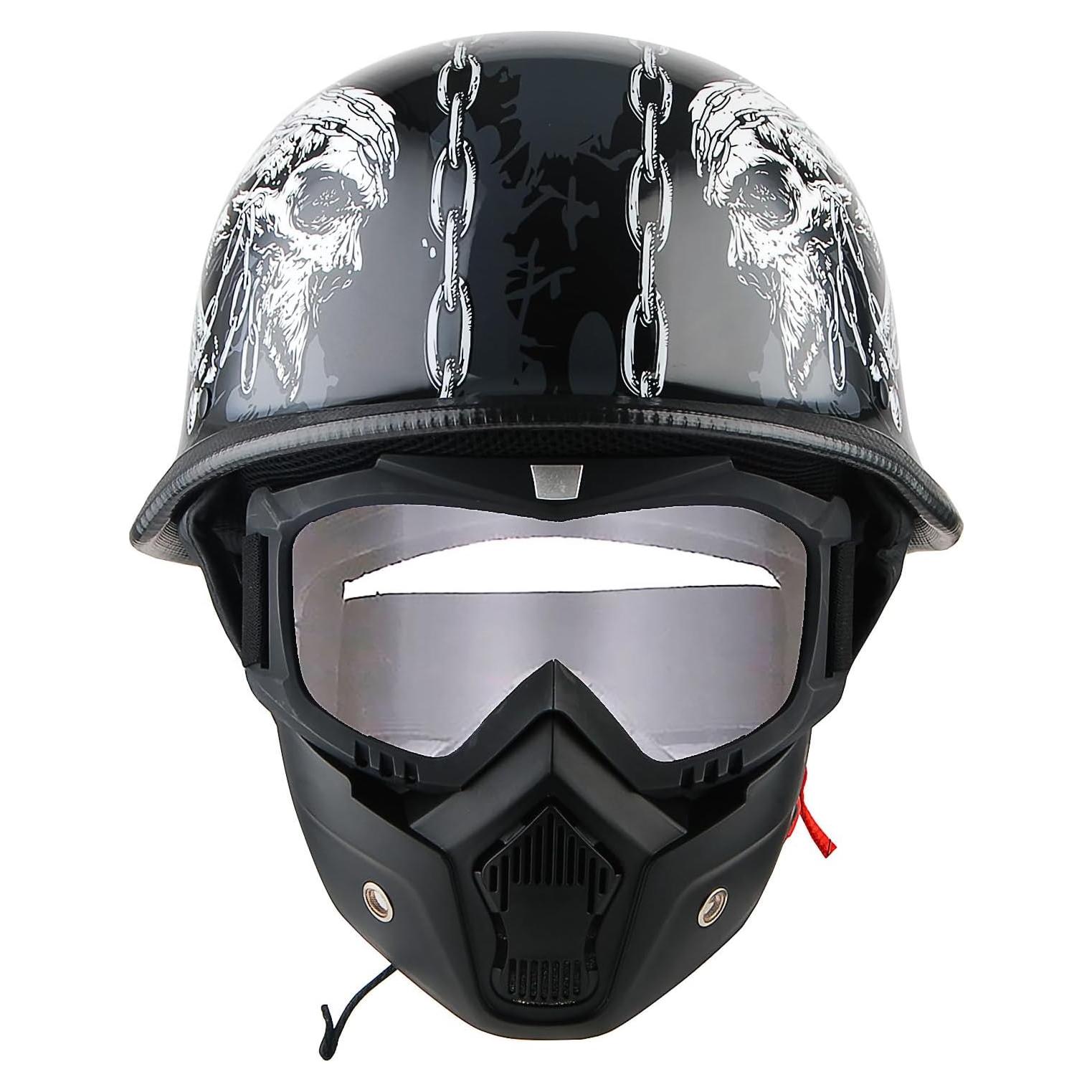 Casco 1Storm HKY602 Pequeño Cadena de Calavera con Gafas