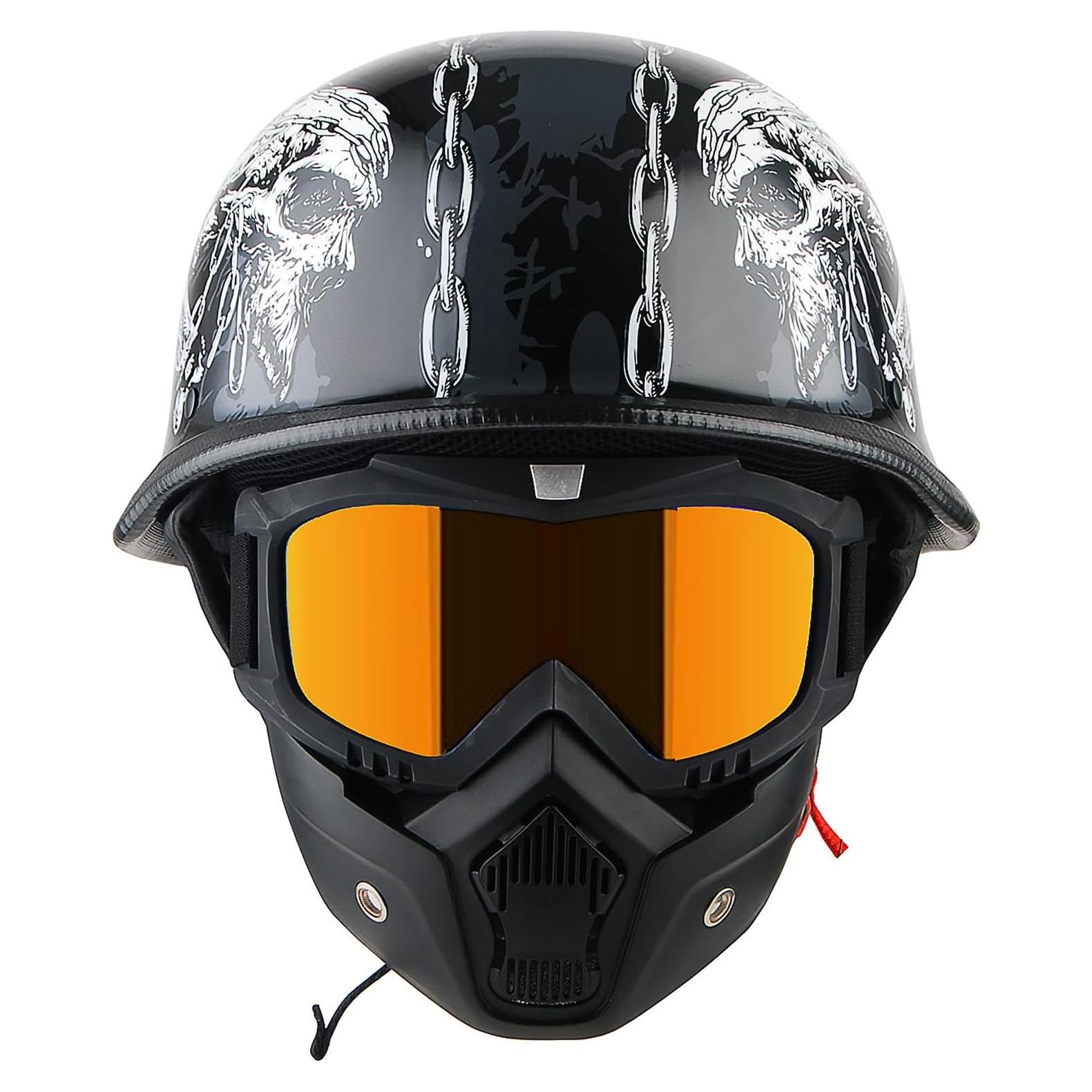 Casco 1Storm Novelty Half Face S 55-56 cm Cadena Calavera