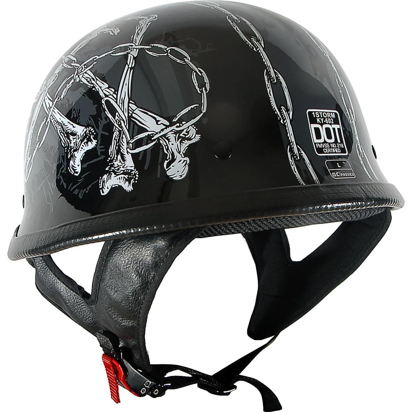 Casco 1Storm Novelty Half Face S 55-56 cm Cadena Calavera