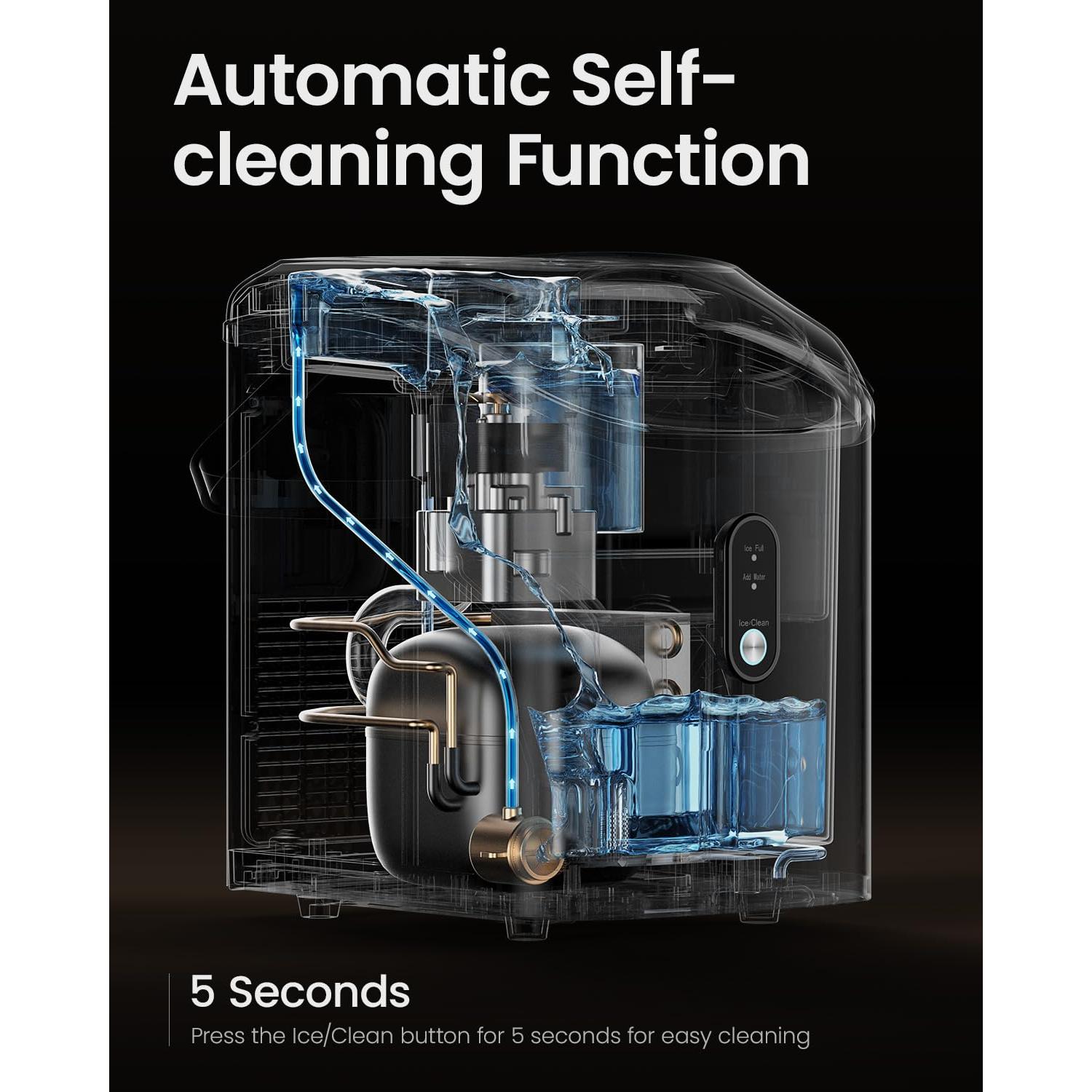 Máquina de Hielo Nugget VIVIDMOO 15,42 kg Autolimpiante