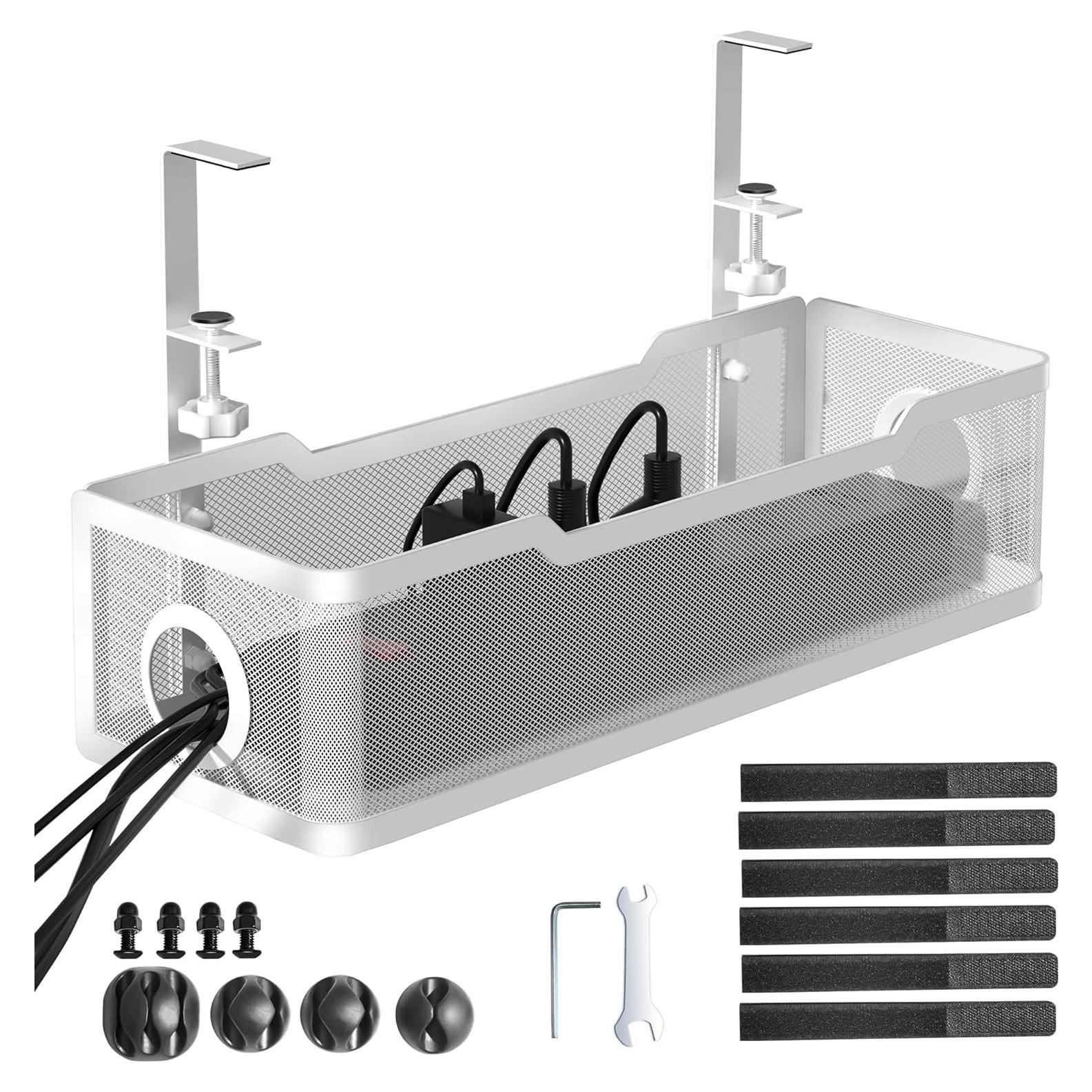 Bandeja de gestión de cables Cinati blanca 34x11 cm