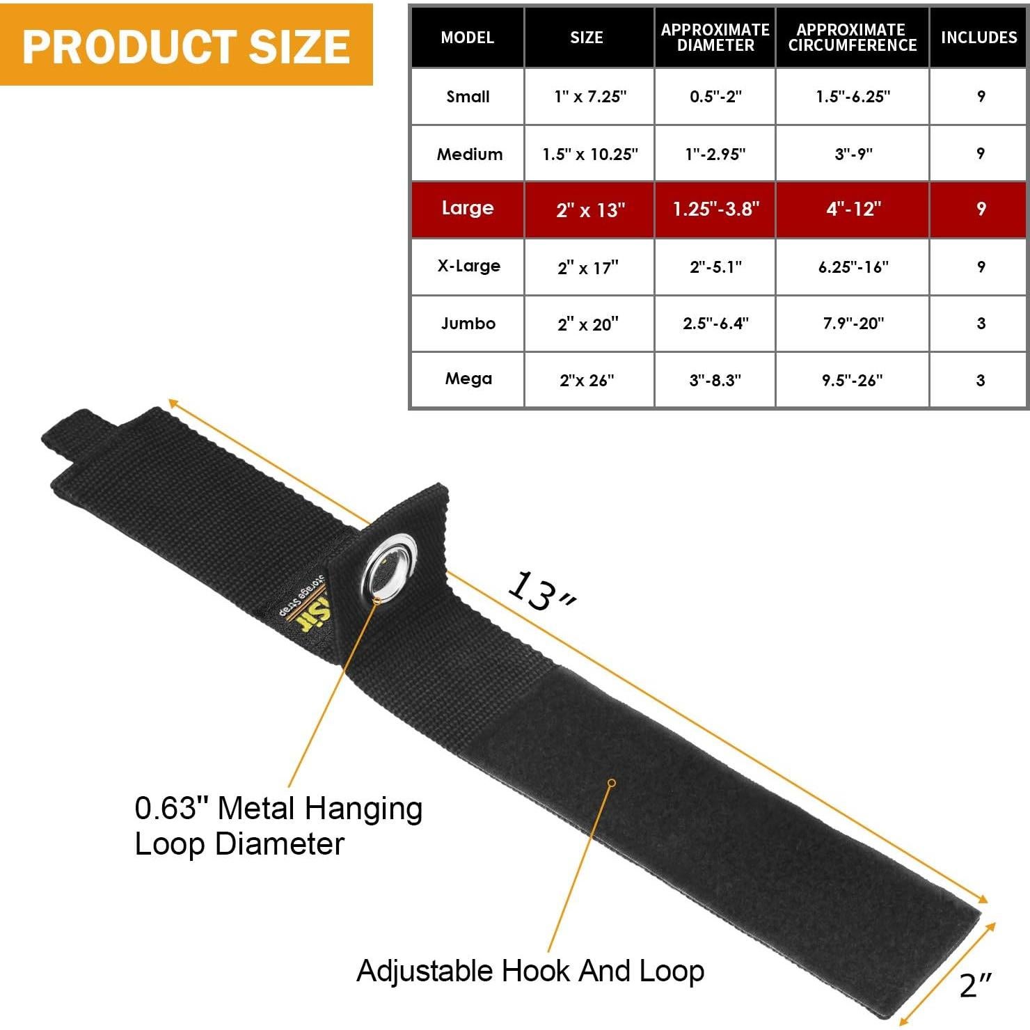 Organizador de Cables LuBanSir 9 Paquetes 33 cm Negro