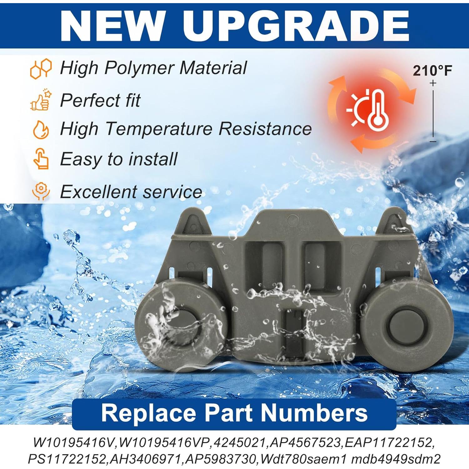 Ruedas de Lavavajillas W10195417 M Motico Paquete de 4