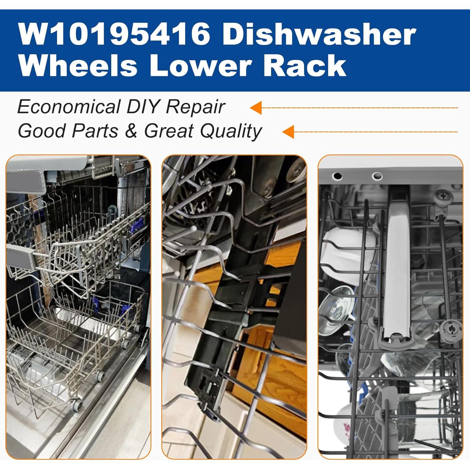 Ruedas de Lavavajillas W10195417 M Motico Paquete de 4