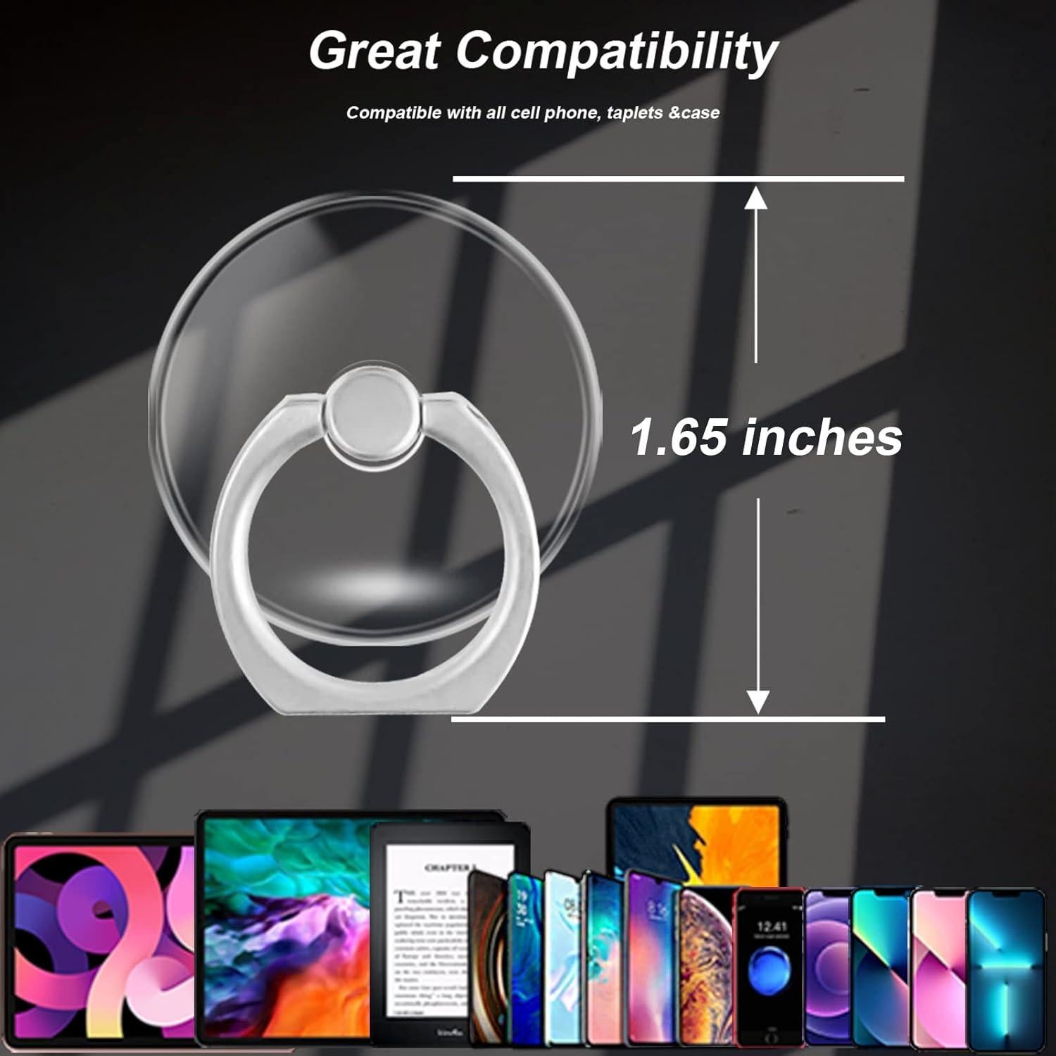 Soporte de Anillo Transparente TACOMEGE 3.81 cm para Móvil