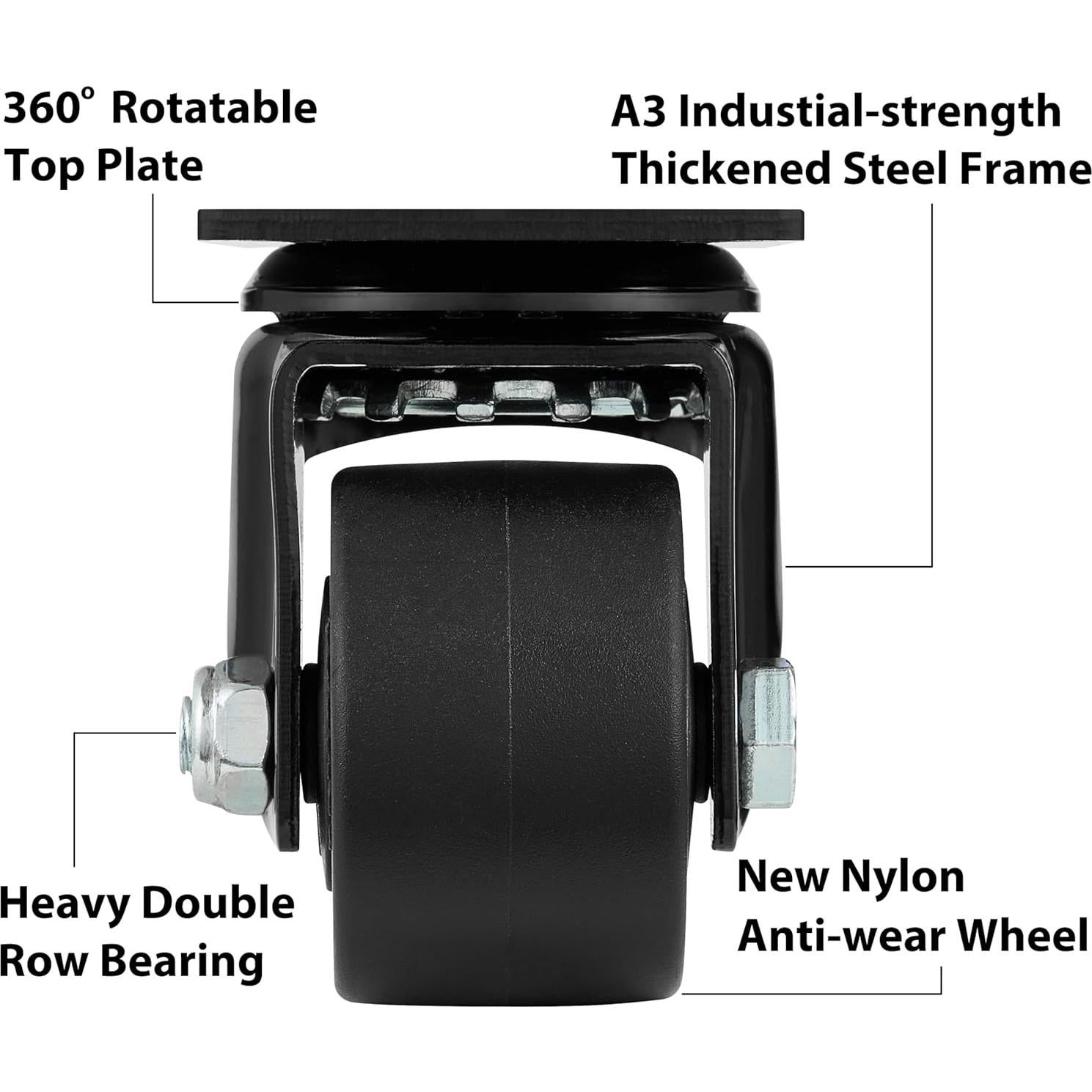 Ruedas Giratorias Finnhomy 5 cm Set 4 Alta Resistencia