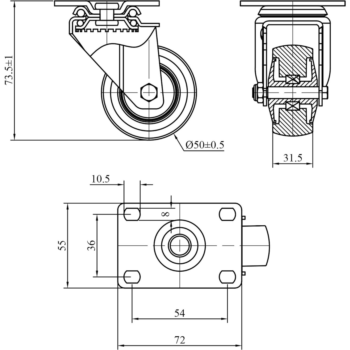 Ruedas Giratorias Finnhomy 5 cm Set 4 Alta Resistencia