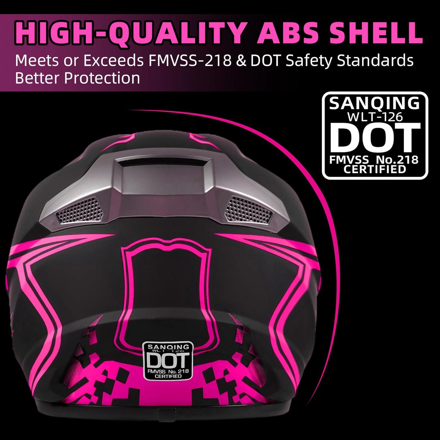 Casco de Motocross SanQing Juvenil Verde con Guantes y Gafas