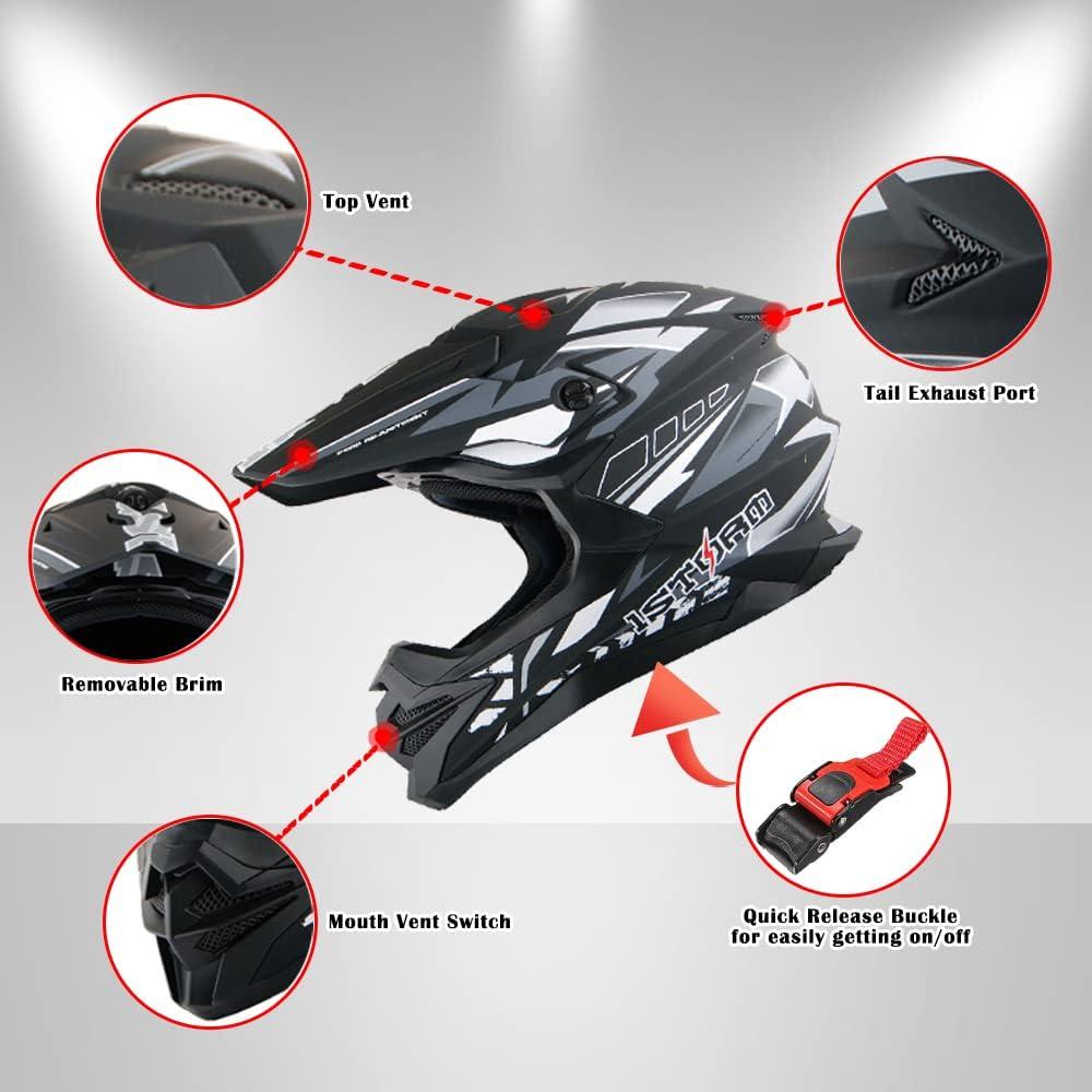 1Storm Motocross Adult Helmet Downhill Mountain Bike Helmet BMX MX ATV Dirt Bike Storm Style HF803