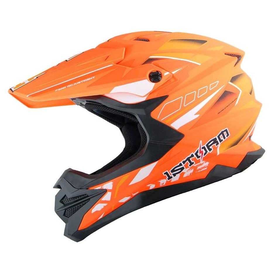 Casco 1Storm HF803 Motocross Adulto Negro Mate 53-54 CM