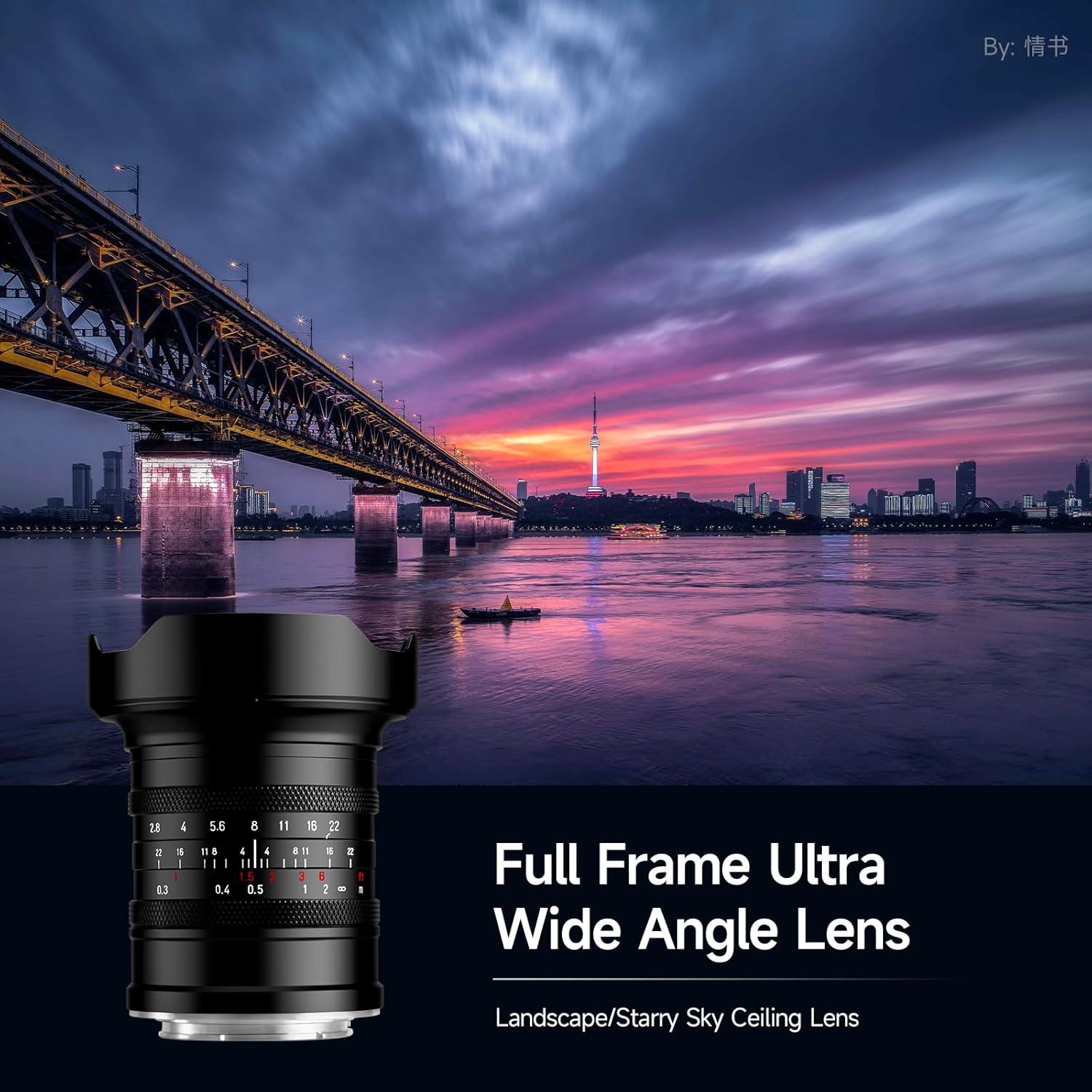 16mm F2.8 Full Frame Ultral Wide Angle Manual Focus Mirrorless Camera Lens (Fit for L-Mount)