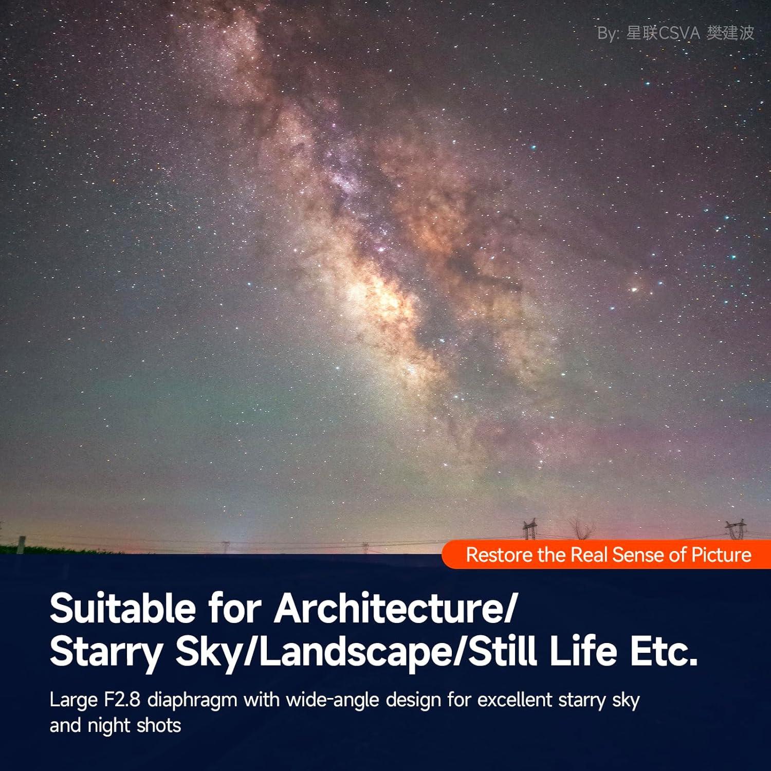 16mm F2.8 Full Frame Ultral Wide Angle Manual Focus Mirrorless Camera Lens (Fit for L-Mount)