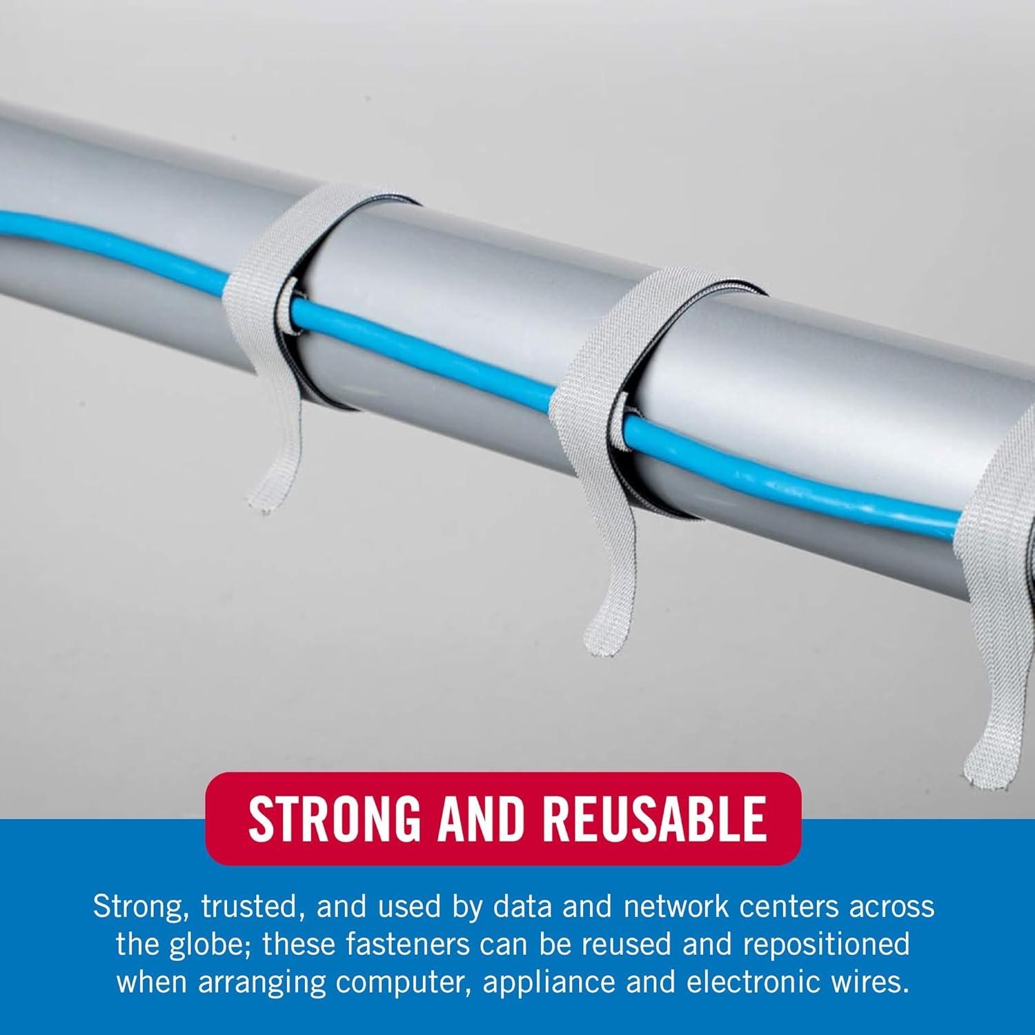 Sujetadores de Cables VELCRO 100Pk 20,32x1,27cm Negro