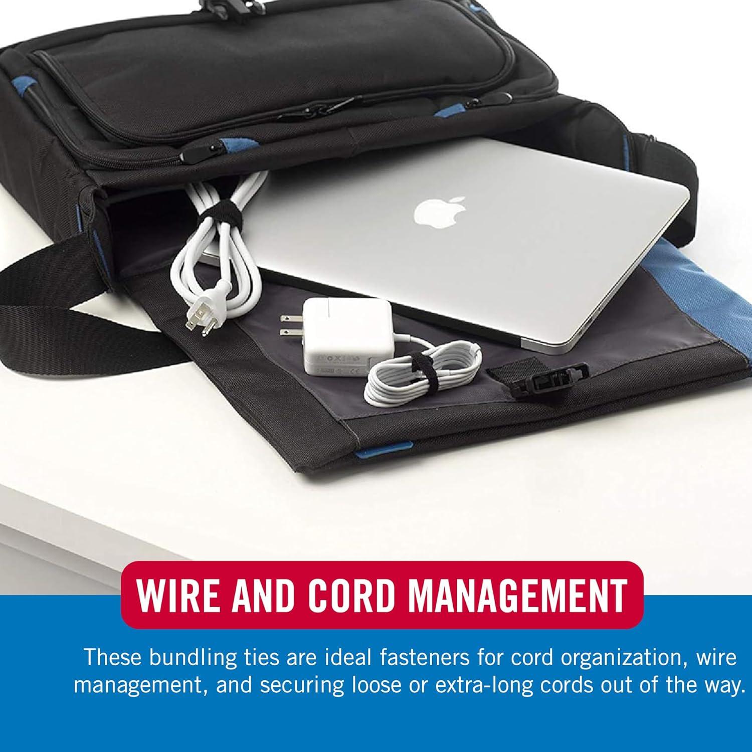 Sujetadores de Cables VELCRO 100Pk 20,32x1,27cm Negro