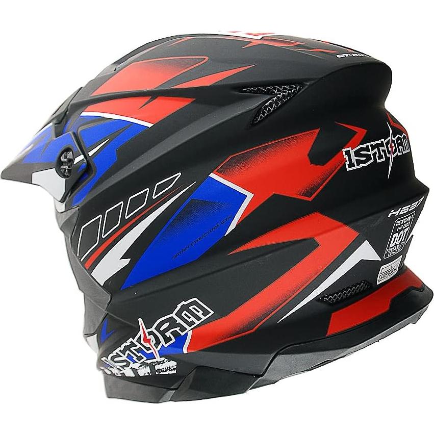 Casco de Motocross 1Storm HF803 Negro Mate S 53-54 cm