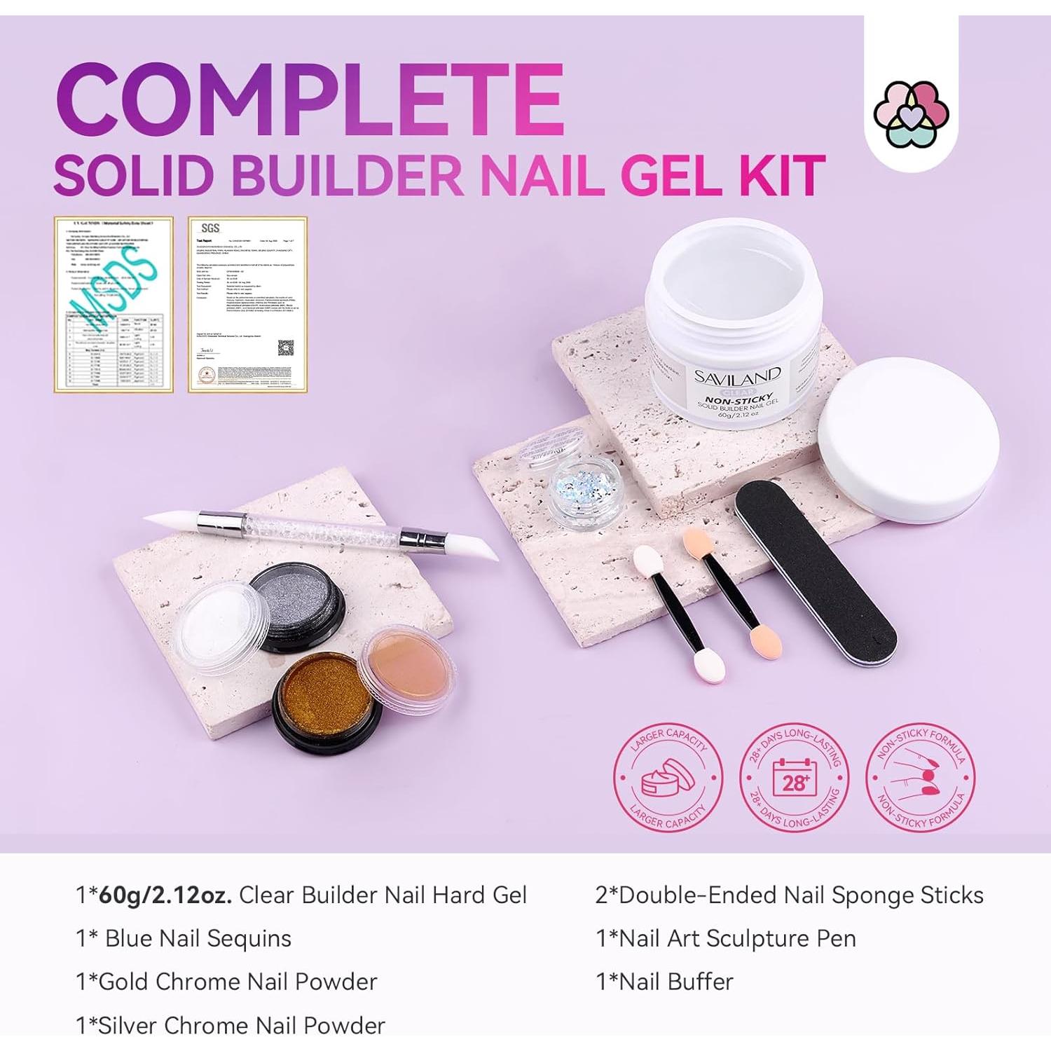 Gel Constructor Sólido para Uñas SAVILAND 60g 3D No Pegajoso