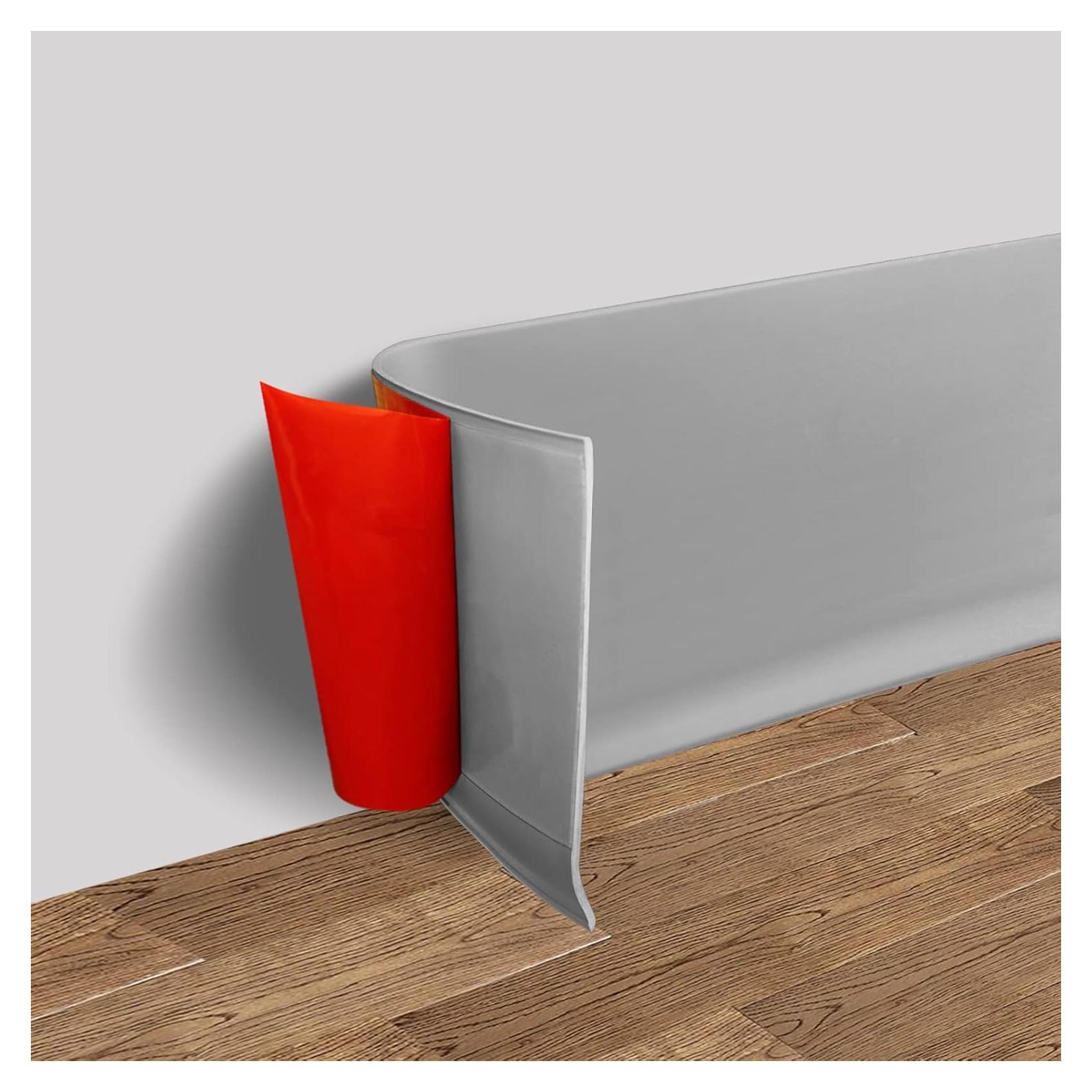 Base de Pared Autoadhesiva FONUNO 4" x 6.1 m Gris Flexible