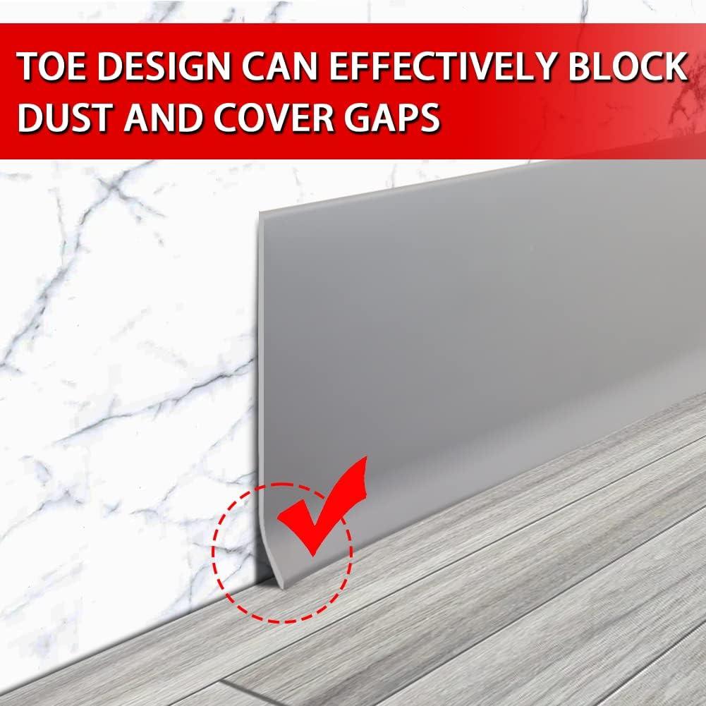 Base de Pared Autoadhesiva FONUNO 4" x 6.1 m Gris Flexible