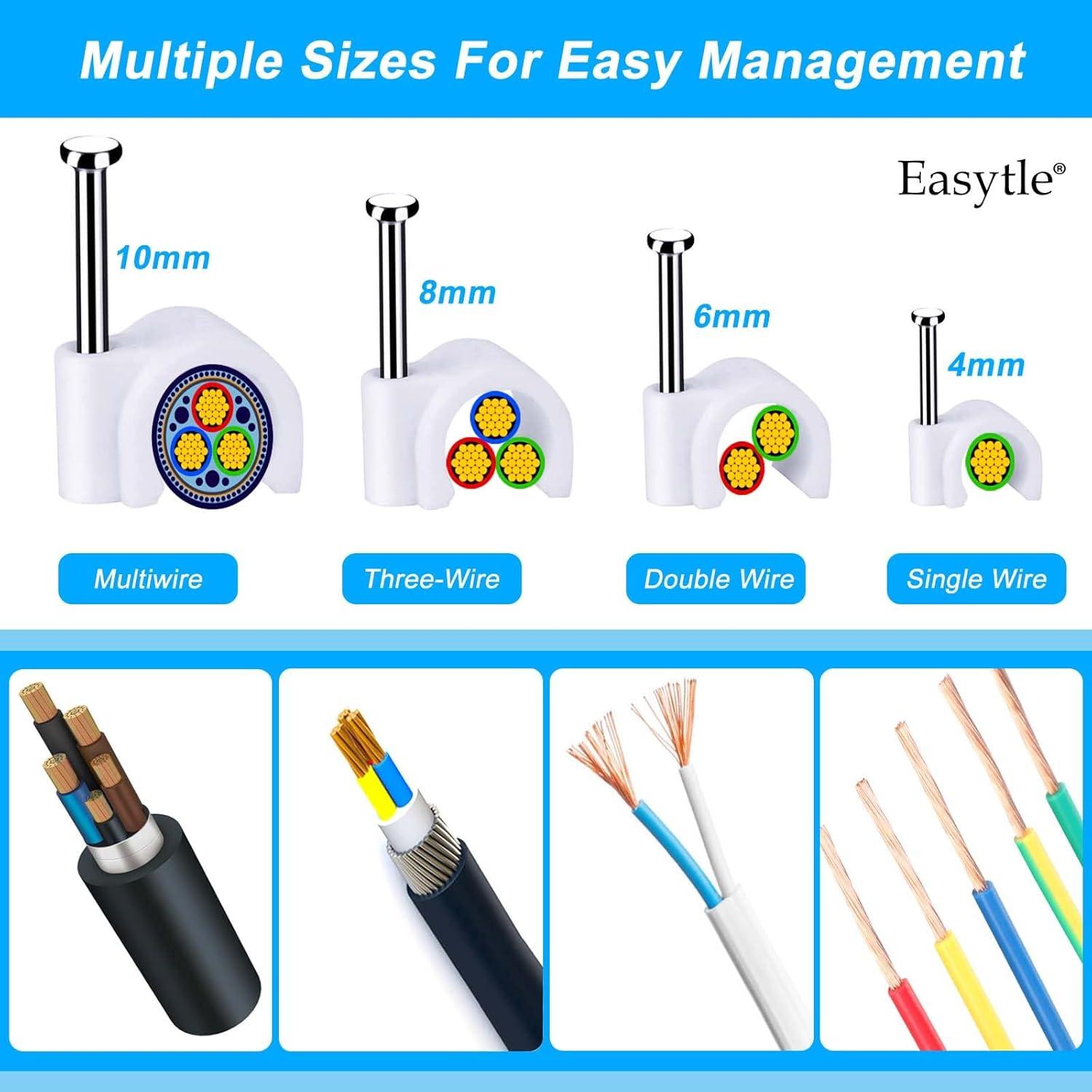 Clips para Cables Easytle 200 Piezas 4-10 mm Blanco