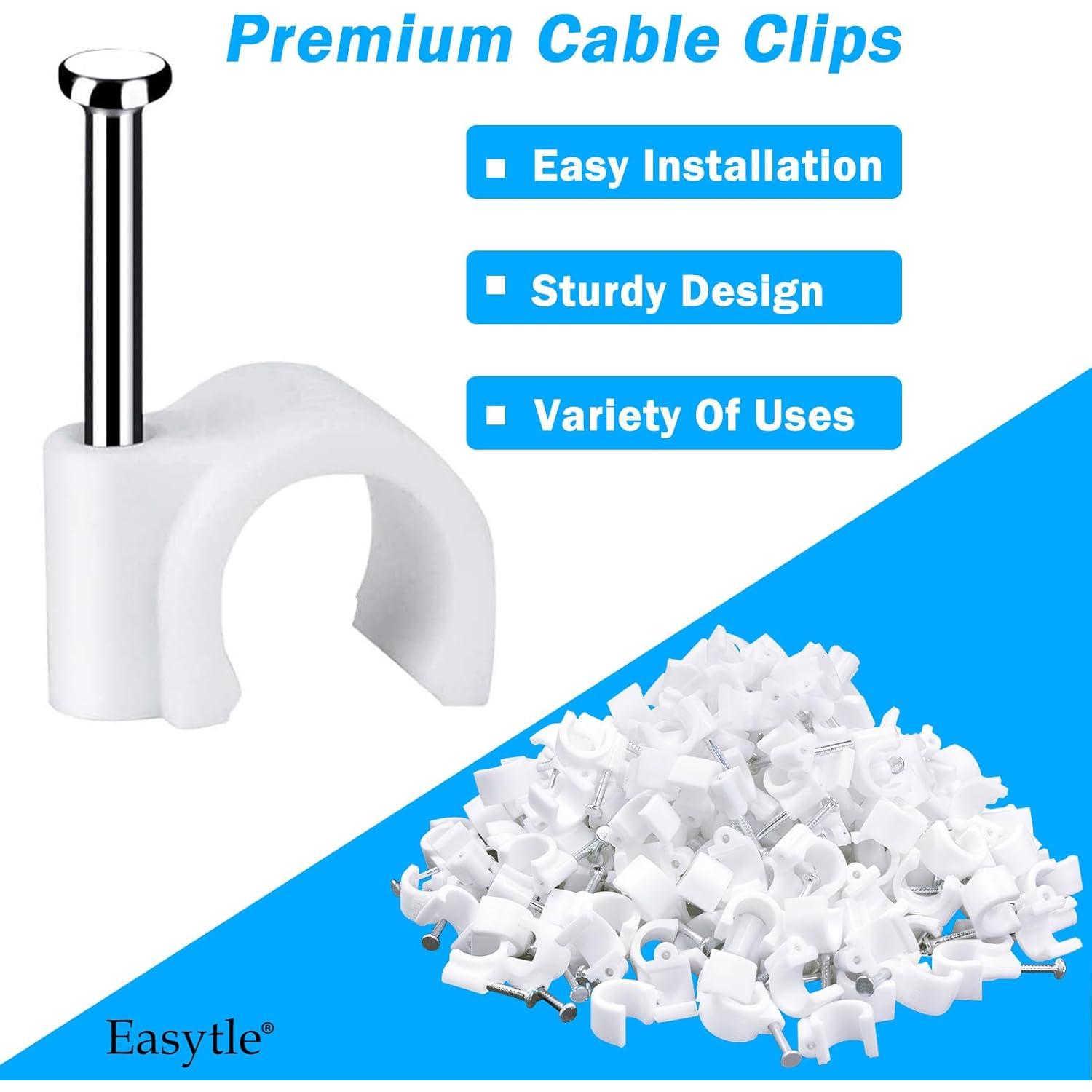 Clips para Cables Easytle 200 Piezas 4-10 mm Blanco