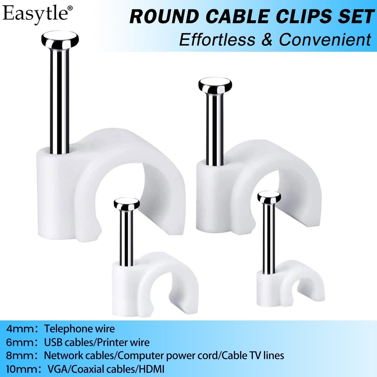 Clips para Cables Easytle 200 Piezas 4-10 mm Blanco