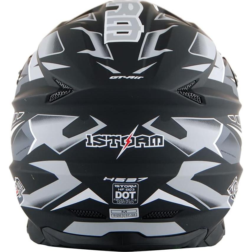 Casco de Motocross 1Storm HF803 Negro Mate Pequeño