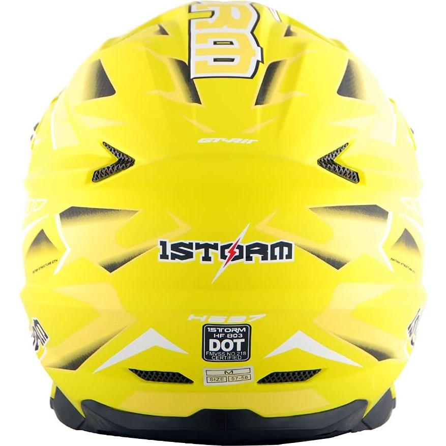 Casco 1Storm HF803 Motocross Adulto Negro Mate 53-54 CM