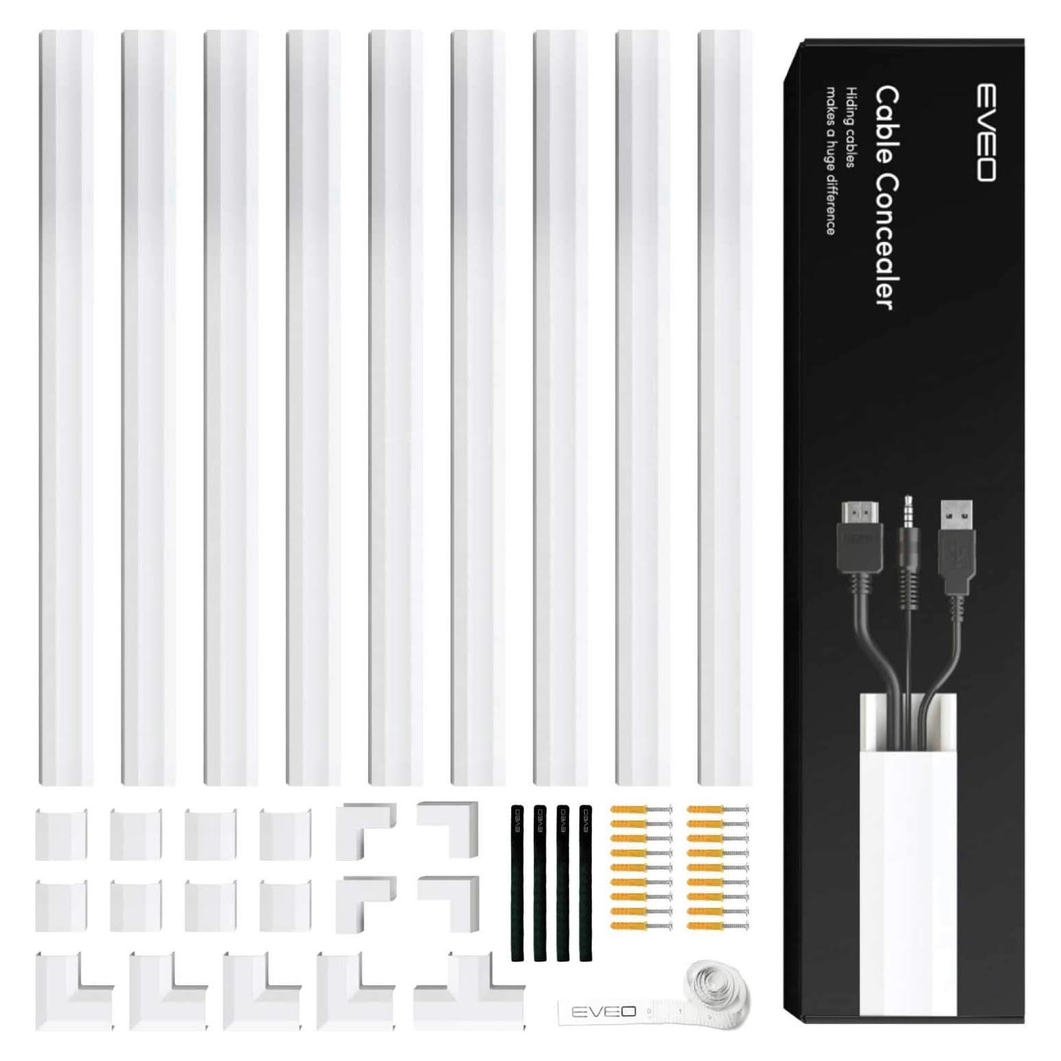 Ocultador de Cables EVEO 388,62 cm Blanco Pintable