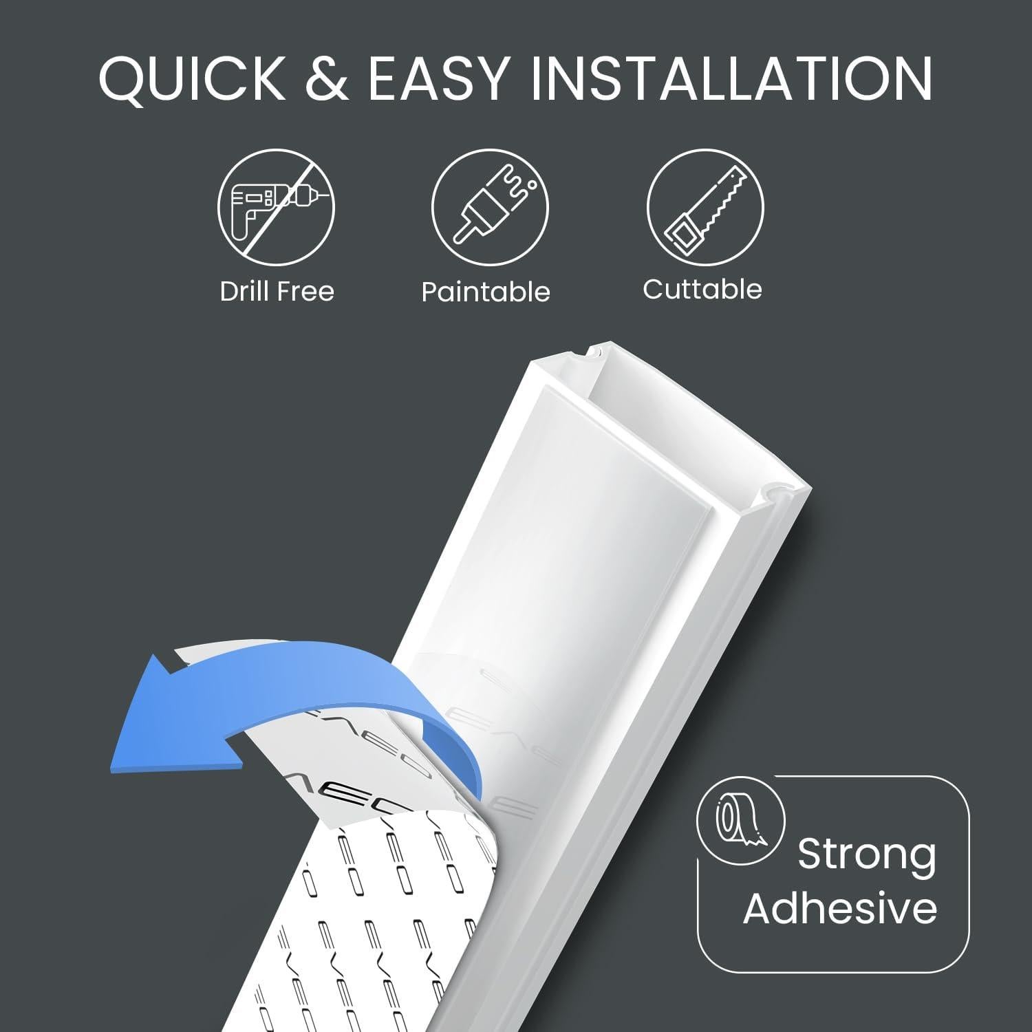 Ocultador de Cables EVEO 388,62 cm Blanco Pintable