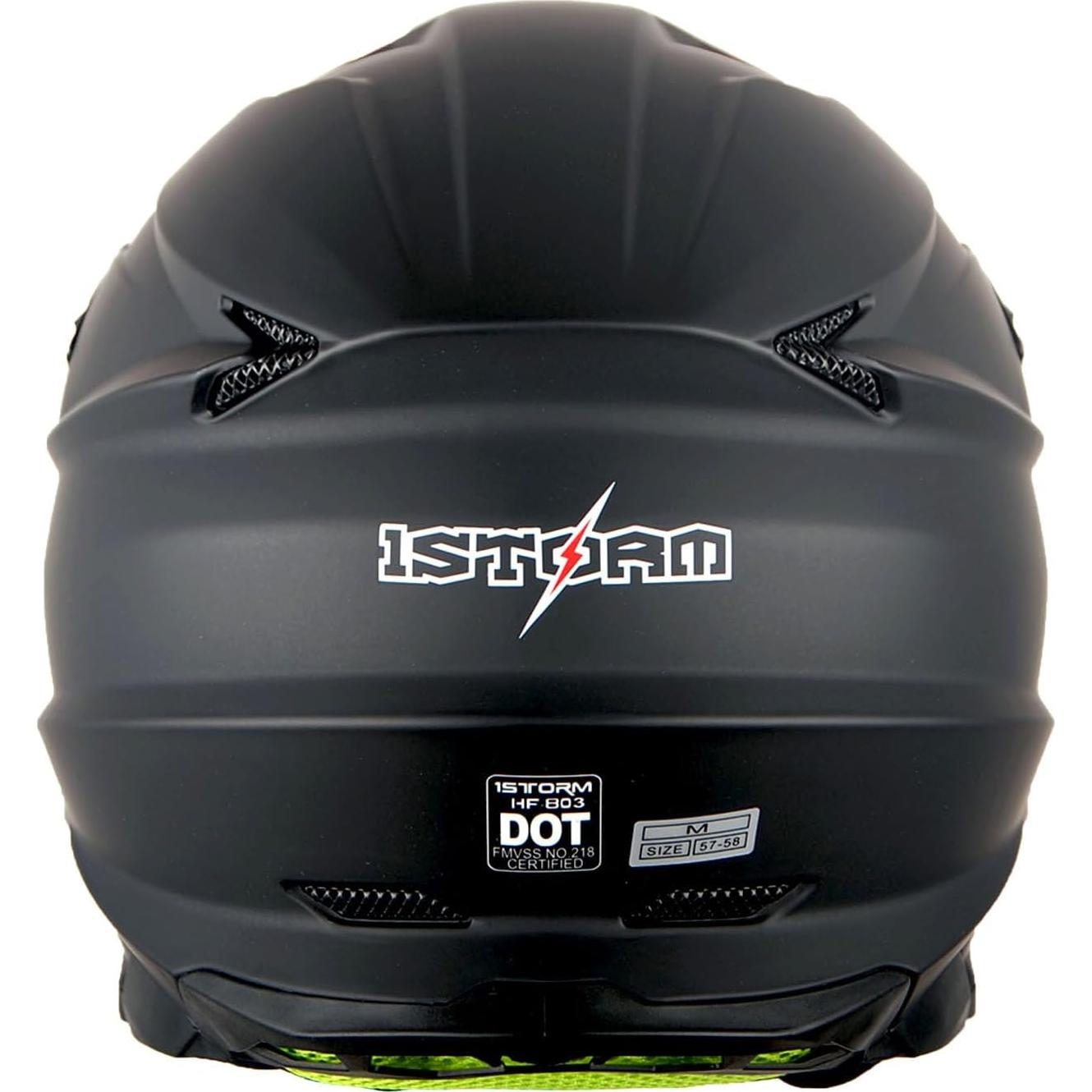 Casco 1Storm HF803 Motocross Adulto Negro Mate