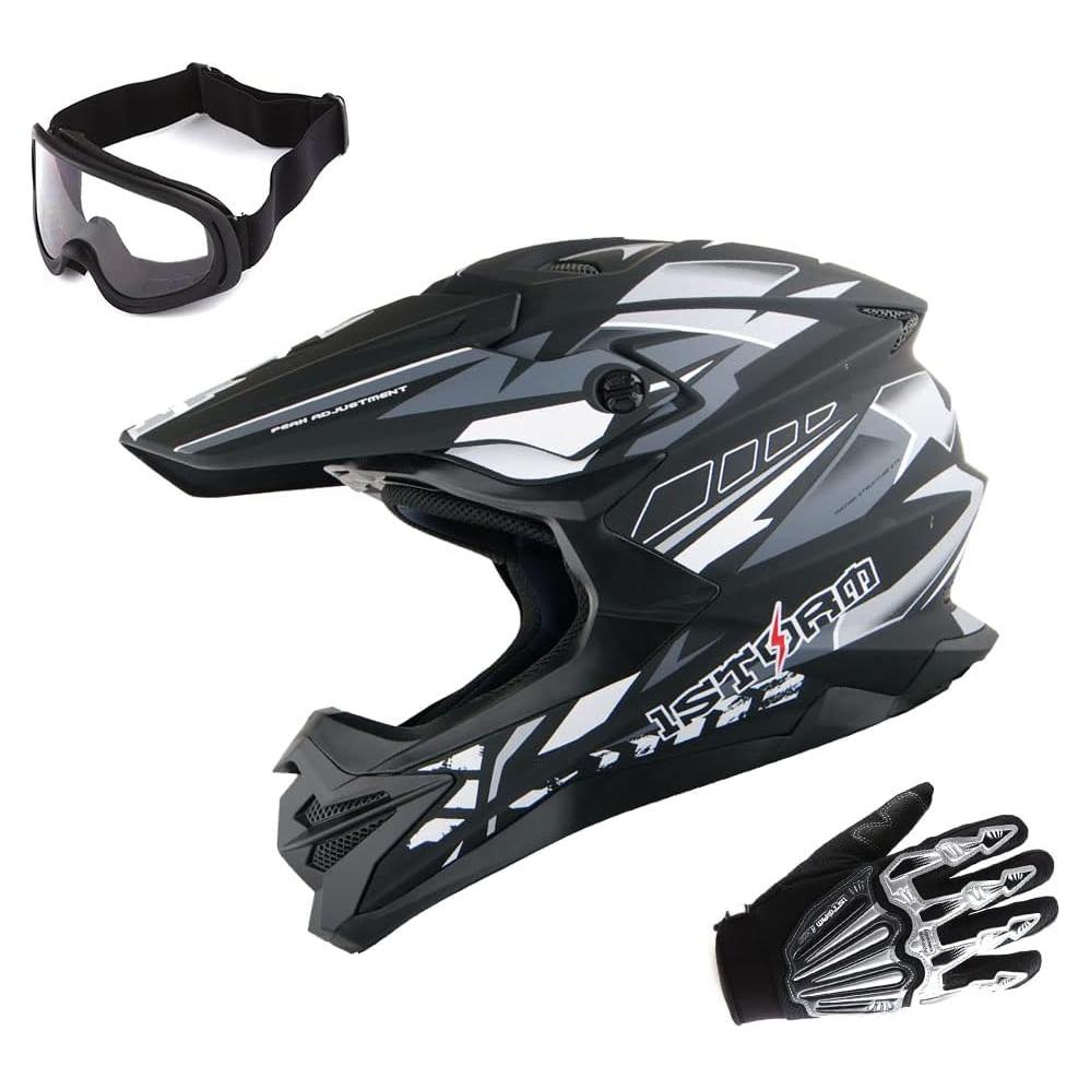 Casco 1Storm HF803 Motocross Adulto Negro Mate 53-54 cm