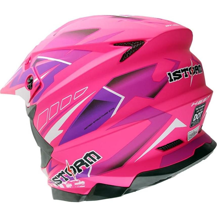 Casco de Motocross 1Storm HF803 Pequeño Negro Mate