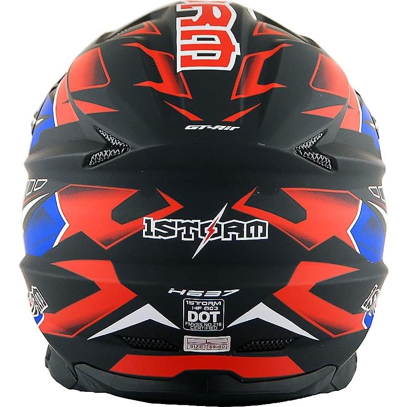 Casco de Motocross 1Storm HF803 Negro Mate S 53-54 cm