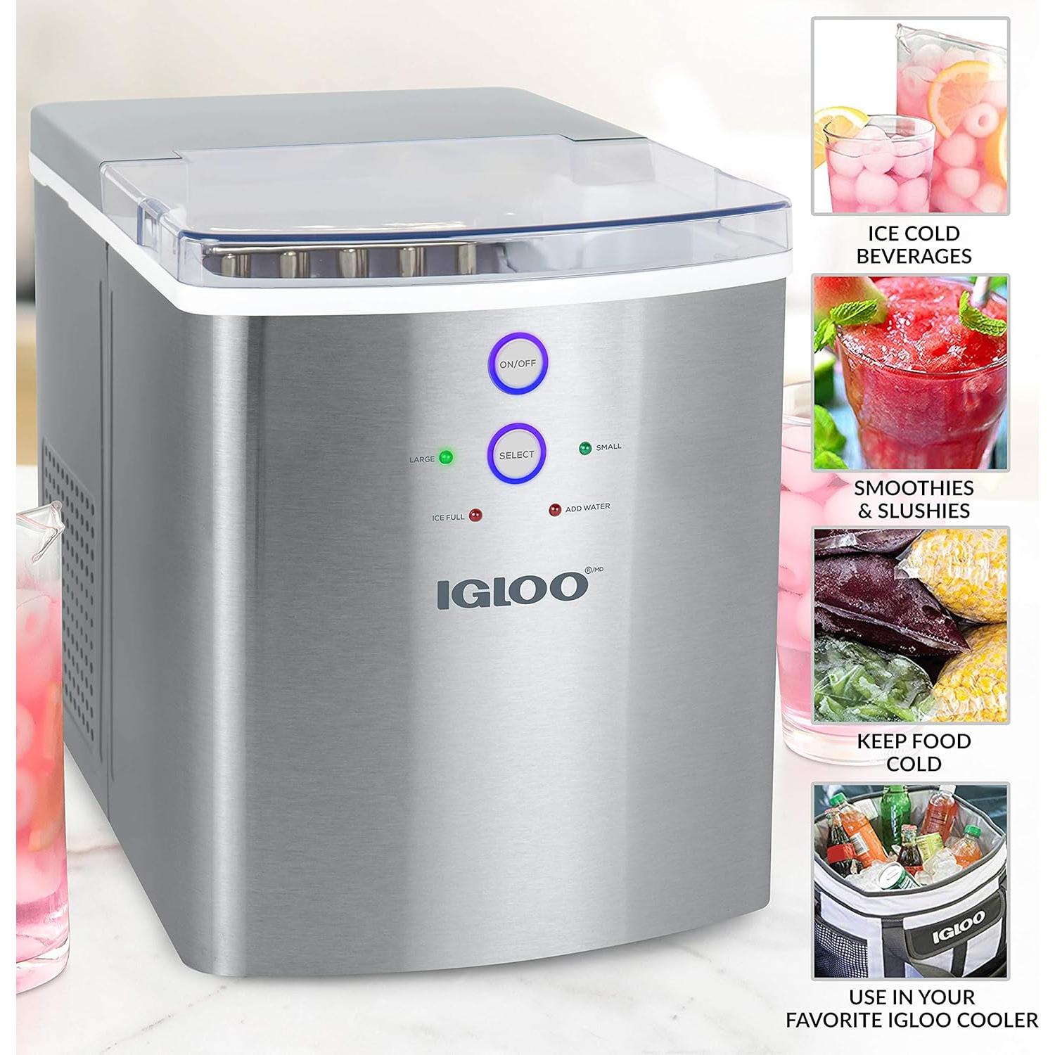 Máquina de Hielo Igloo IGLICEB33SS - 14,97 kg/día - Acero Inoxidable