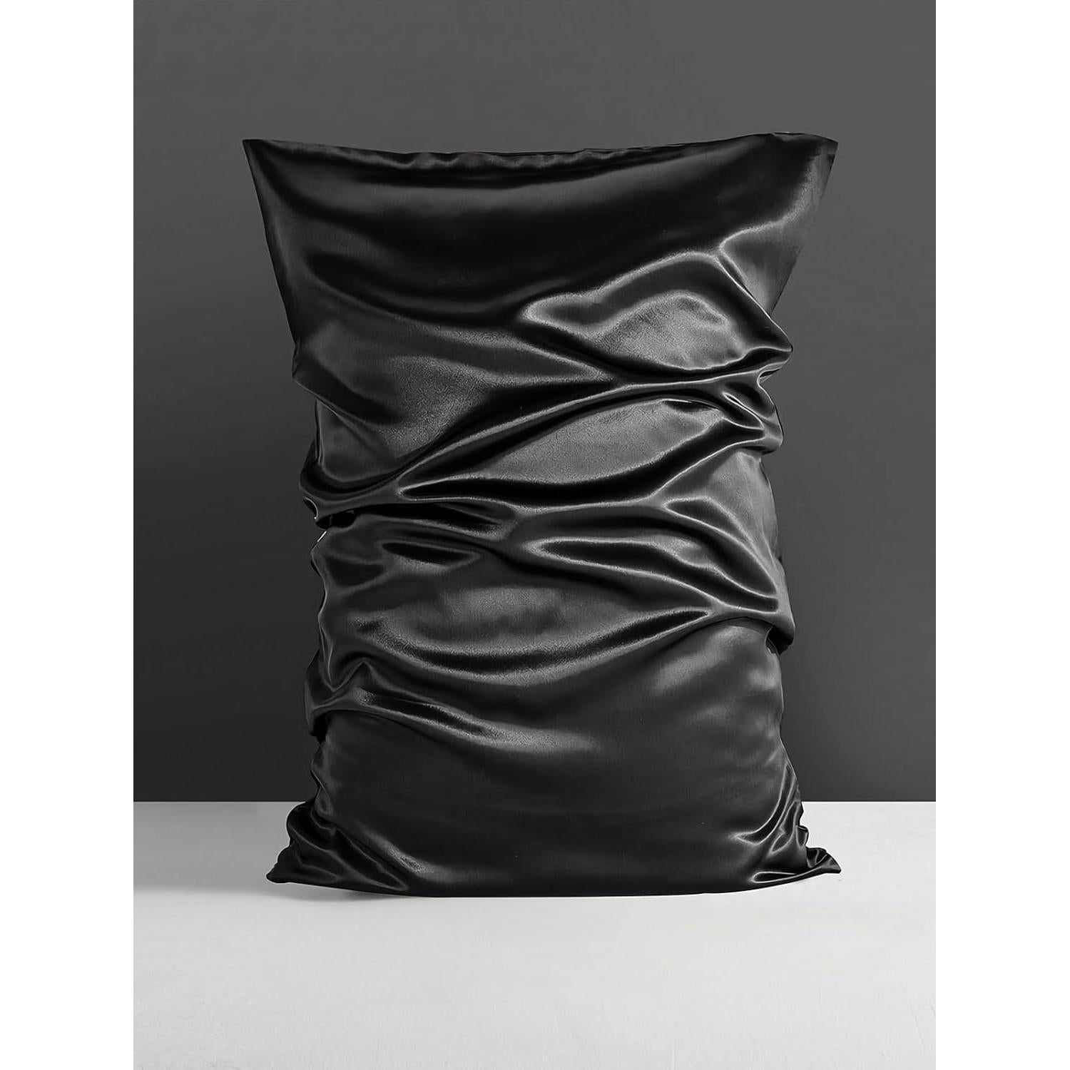 Funda de Almohada de Seda SGMSILK 22 Momme 20x66 cm Negra