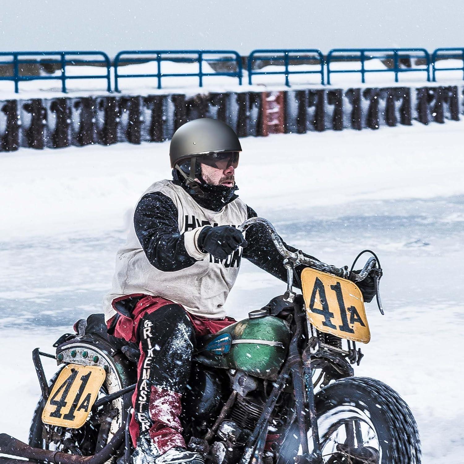 Casco AHR Half Negro Mate con Visera Solar para Motocicleta