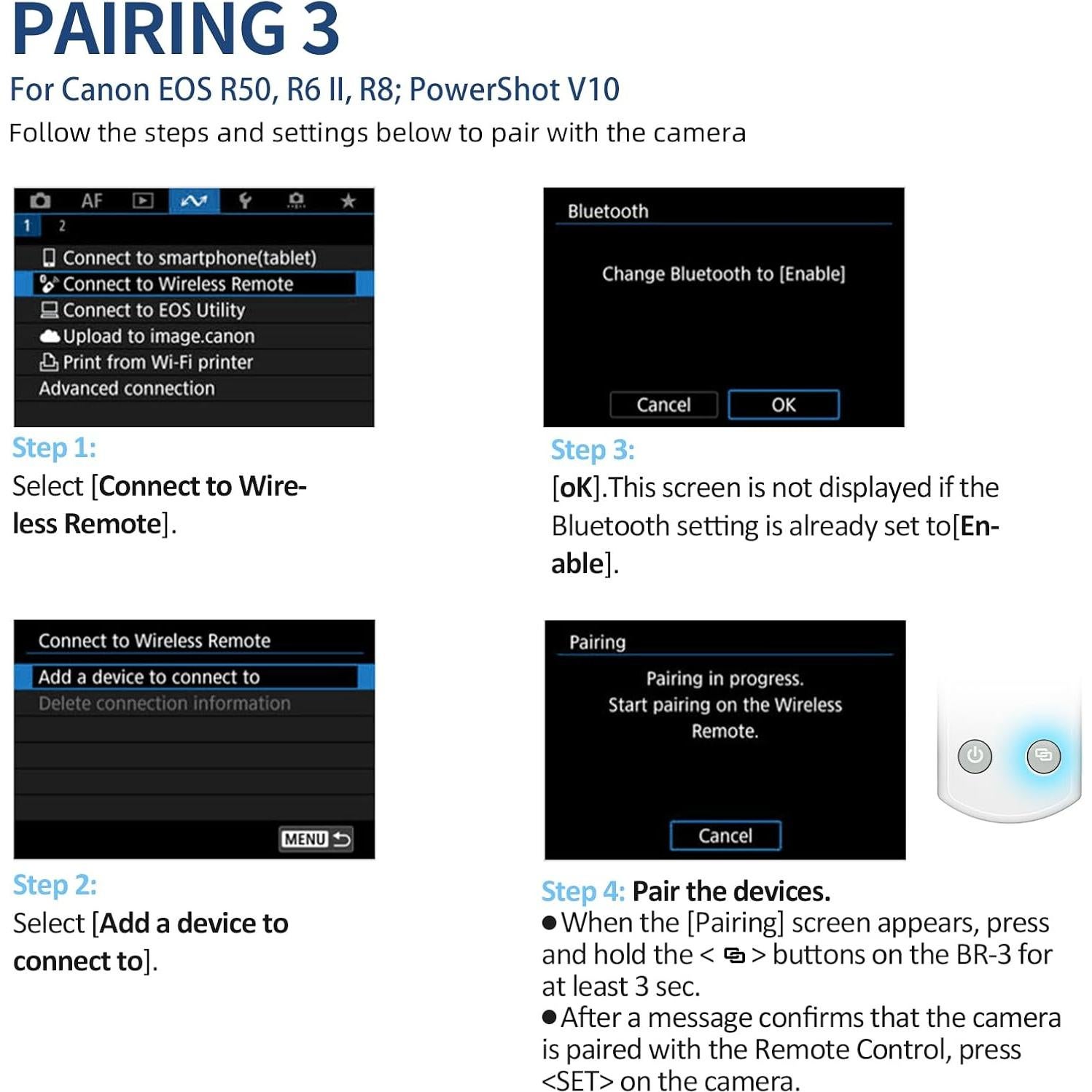 Disparador Inalámbrico AODELAN para Cámara Canon - Blanco