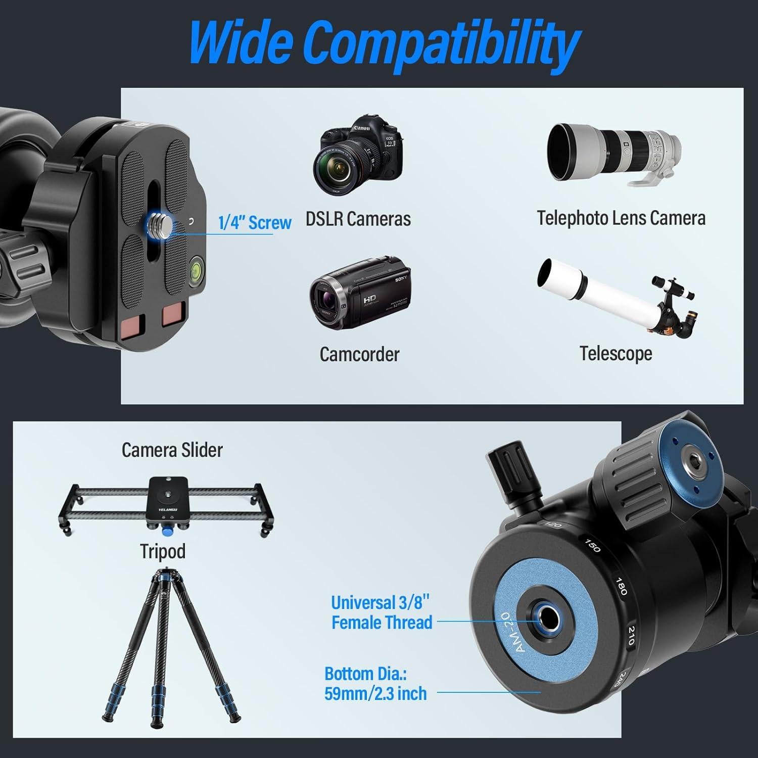 Cabezal de Bola SIRUI AM-40 Profesional 40mm Aluminio 25kg