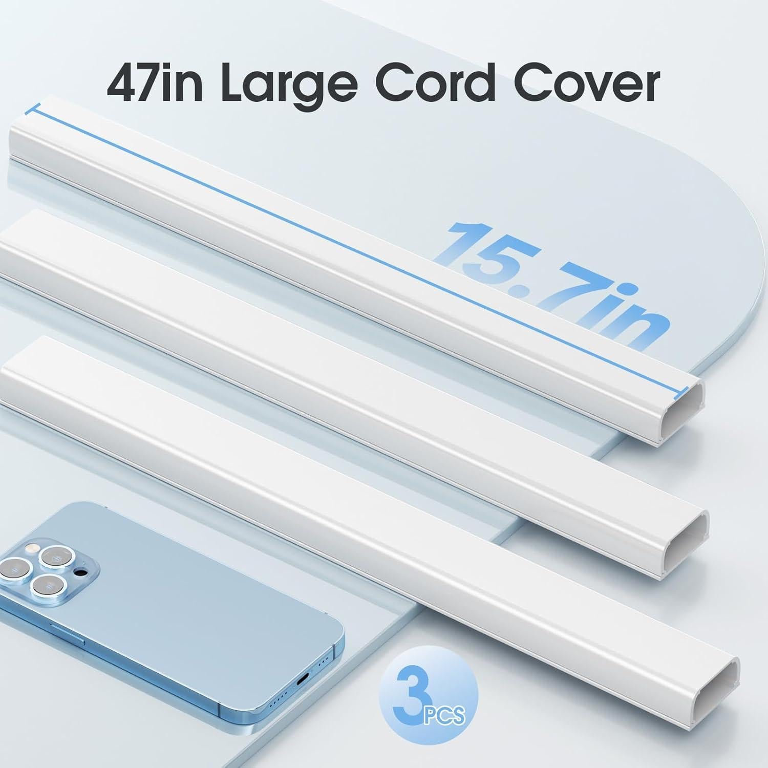 Cubierta de Cables Yecaye 119cm X-Large Pintable Blanca