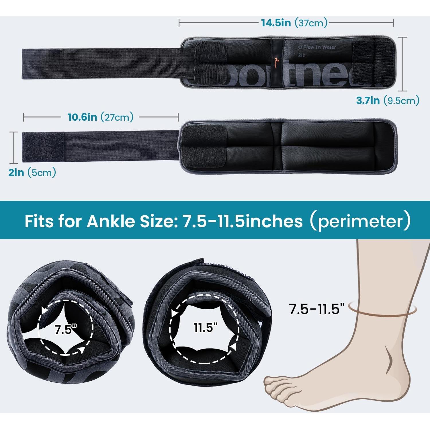 Pesas de Tobillo Sportneer 0.91 kg x 2 Neopreno Ajustables