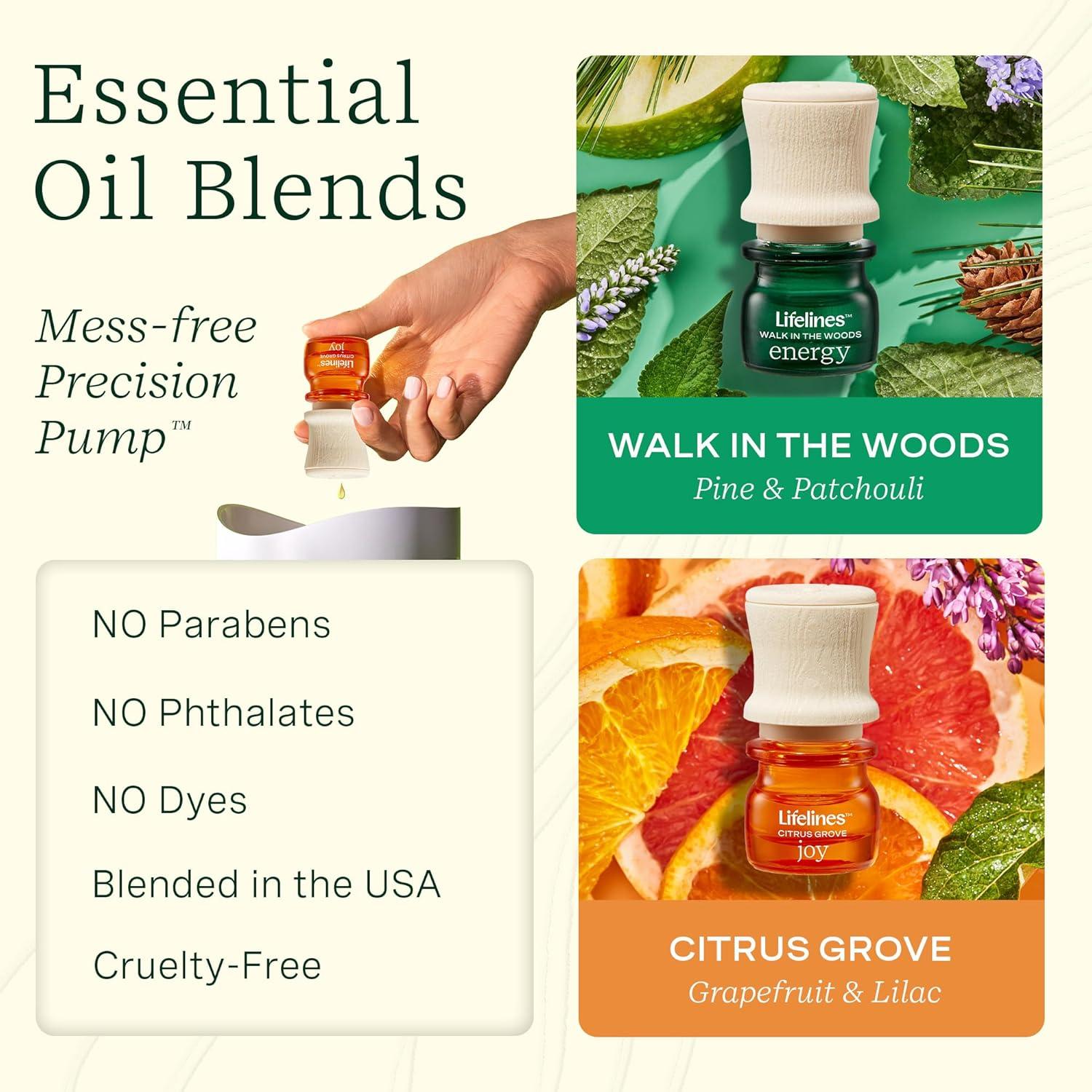 Juego de Regalo Sensorial Lifelines - Difusor Aromaterapia y Aceites