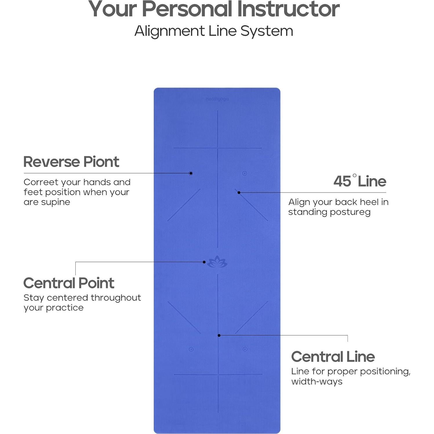 Alfombrilla de Yoga Heathyoga Antideslizante 183x66cm TPE