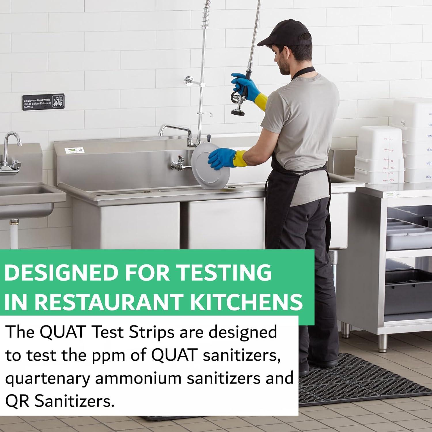 Tiras de Prueba de Desinfectante QUAT FryOilSaver QR5 100 Unidades