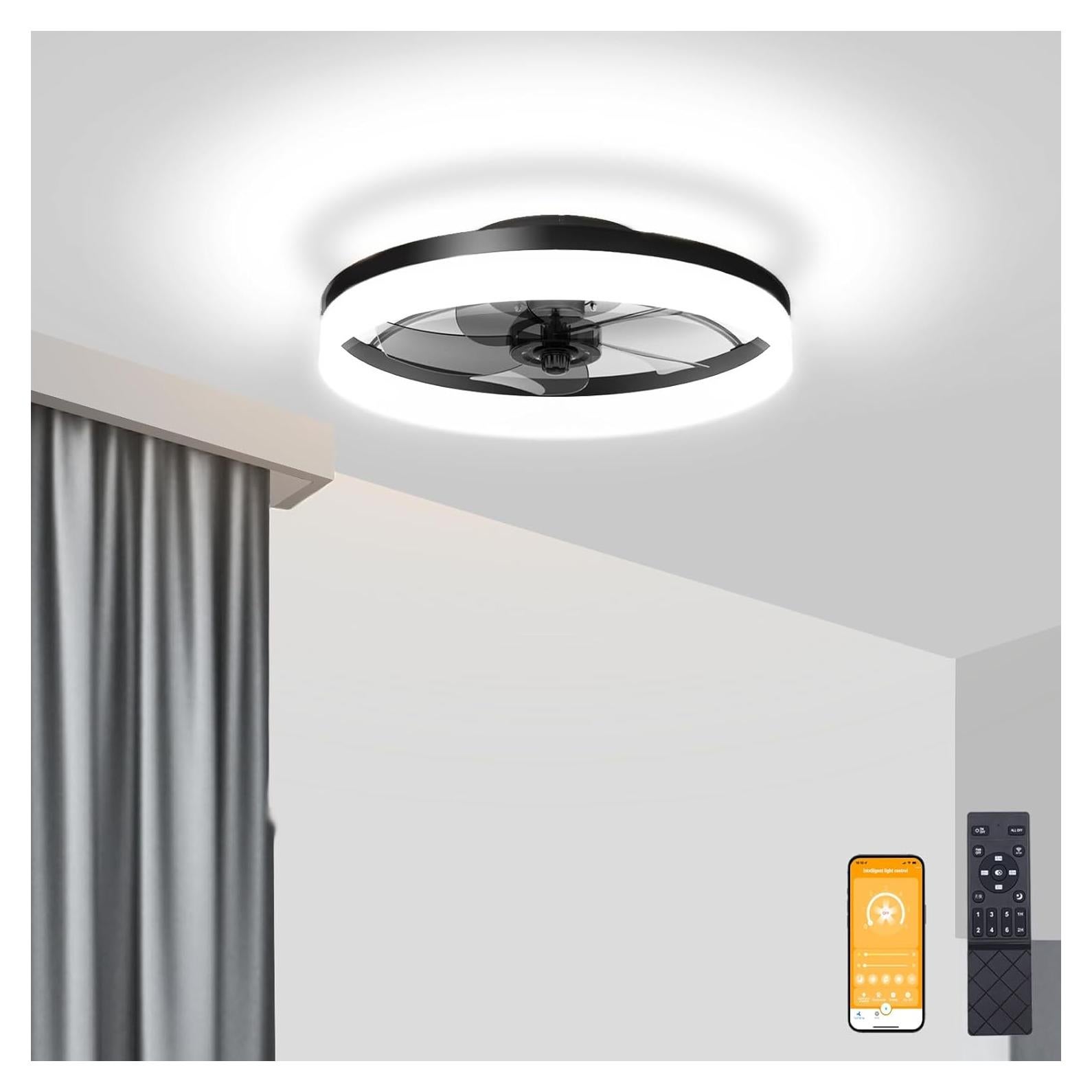 Ventilador de Techo VOLISUN 52" con Luz LED y Control Remoto