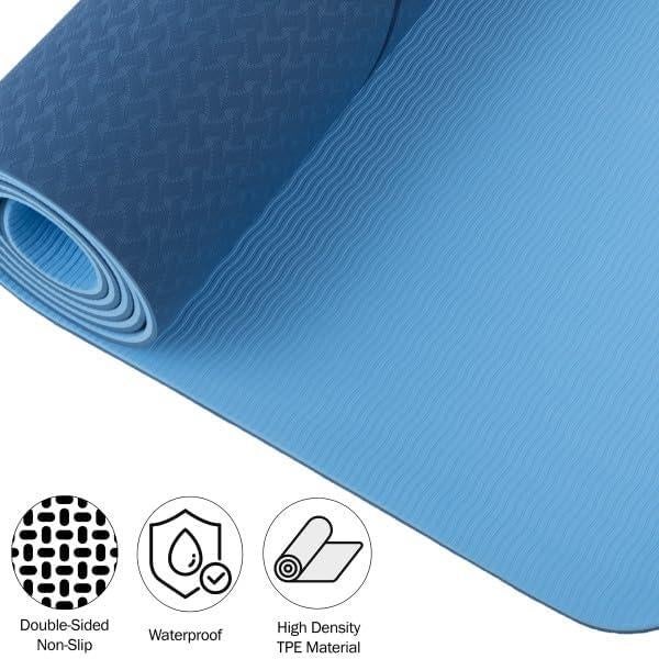 Alfombrilla de Yoga Antideslizante Wakeman 182.88x60.96cm Azul