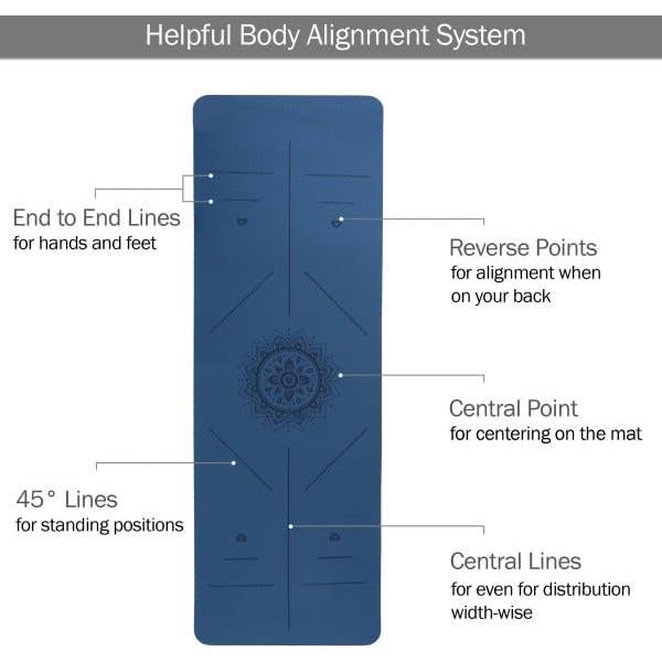 Alfombrilla de Yoga Antideslizante Wakeman 182.88x60.96cm Azul