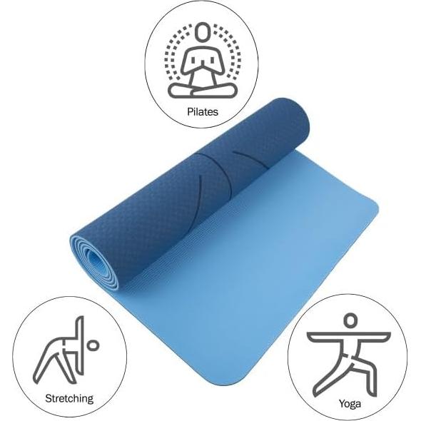 Alfombrilla de Yoga Antideslizante Wakeman 182.88x60.96cm Azul