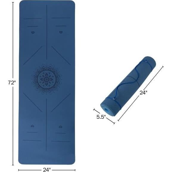 Alfombrilla de Yoga Antideslizante Wakeman 182.88x60.96cm Azul