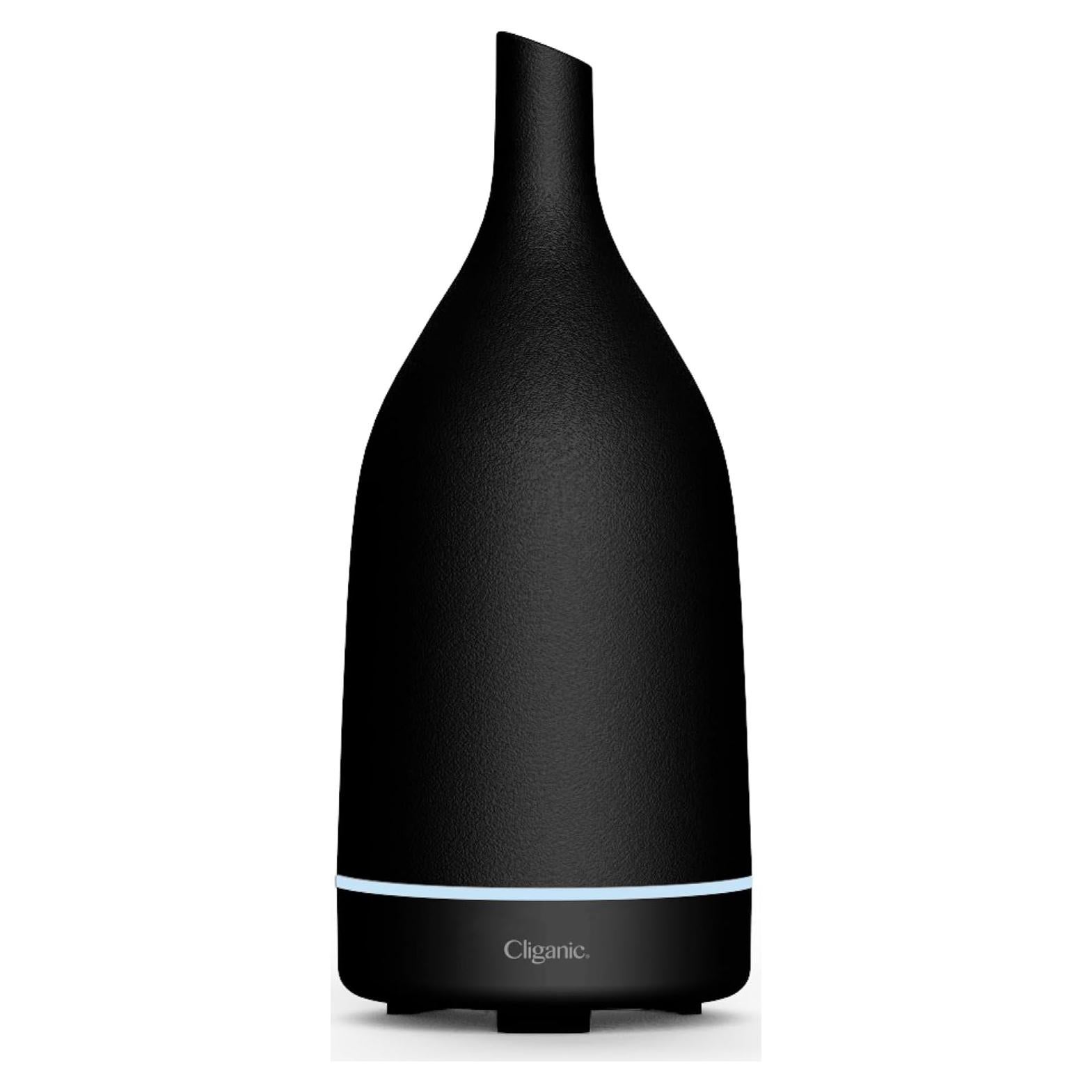 Difusor de Aromaterapia Cliganic Cerámica Negro 100mL LED