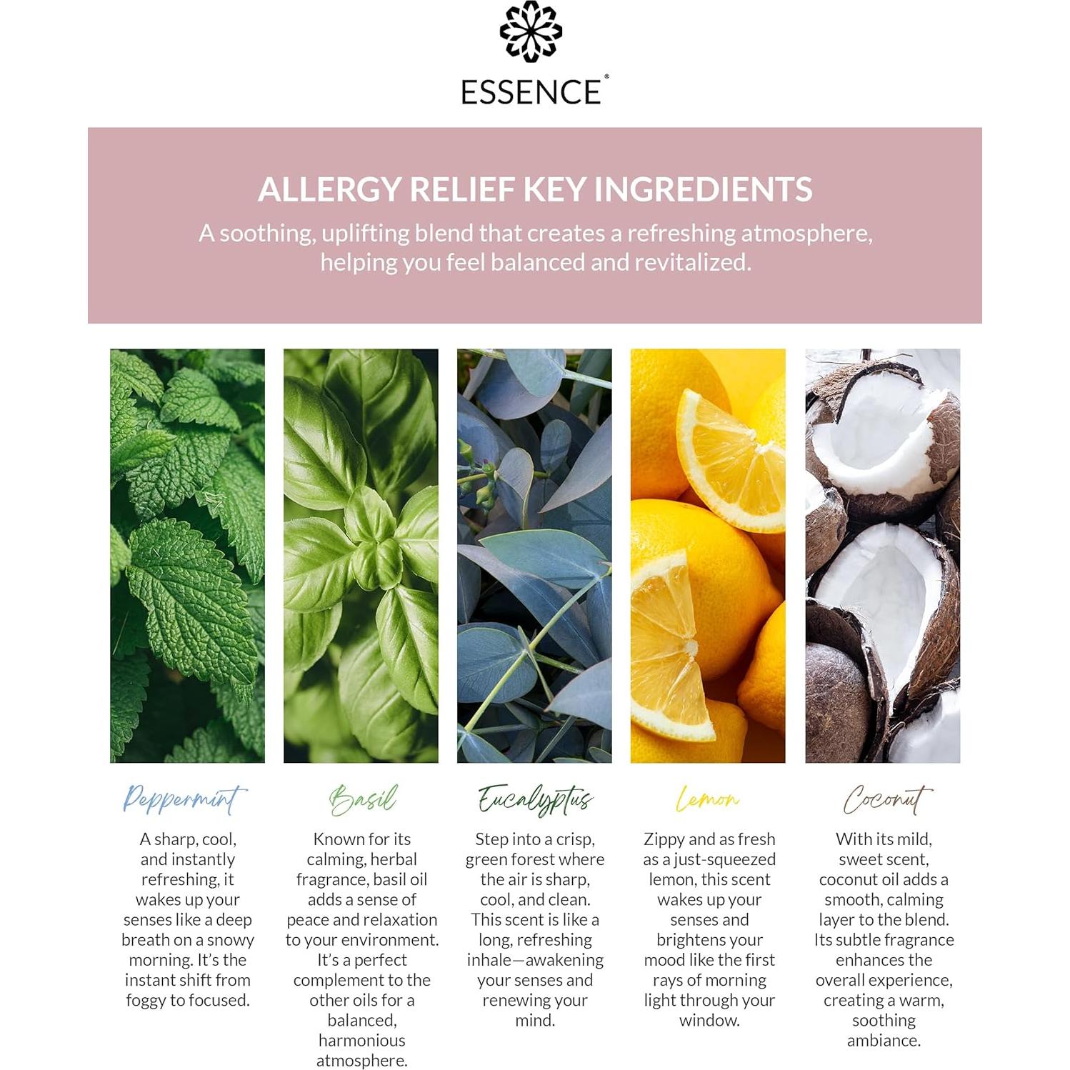 Difusor Nasal de Aromaterapia Essence - Alivio de Alergias - Paquete de 3